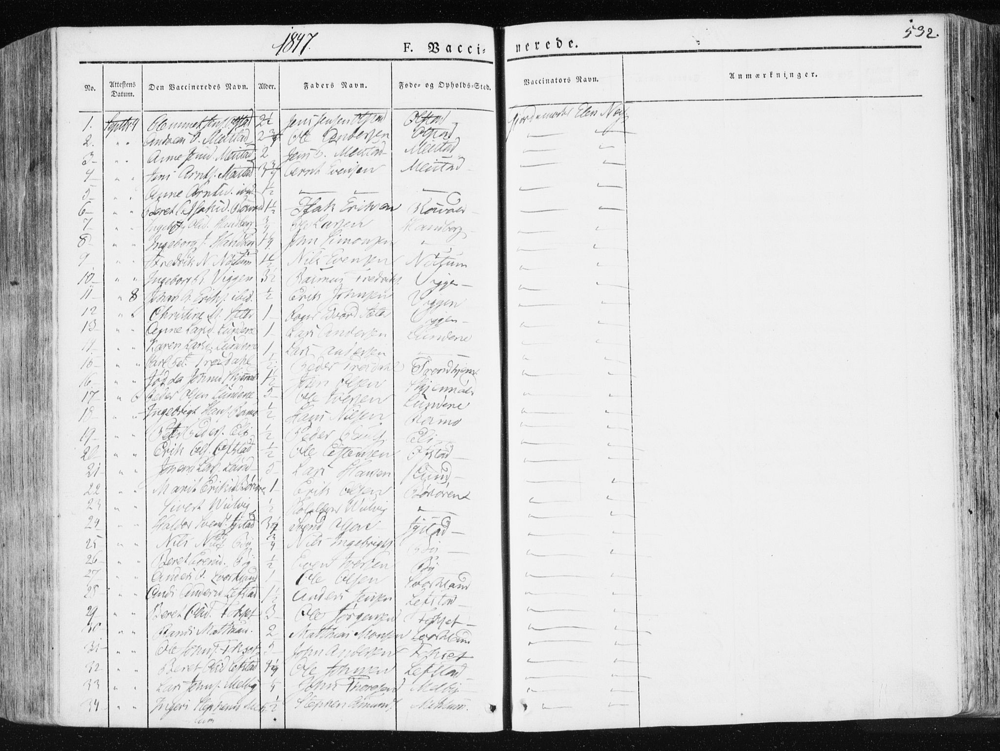 Ministerialprotokoller, klokkerbøker og fødselsregistre - Sør-Trøndelag, SAT/A-1456/665/L0771: Parish register (official) no. 665A06, 1830-1856, p. 532