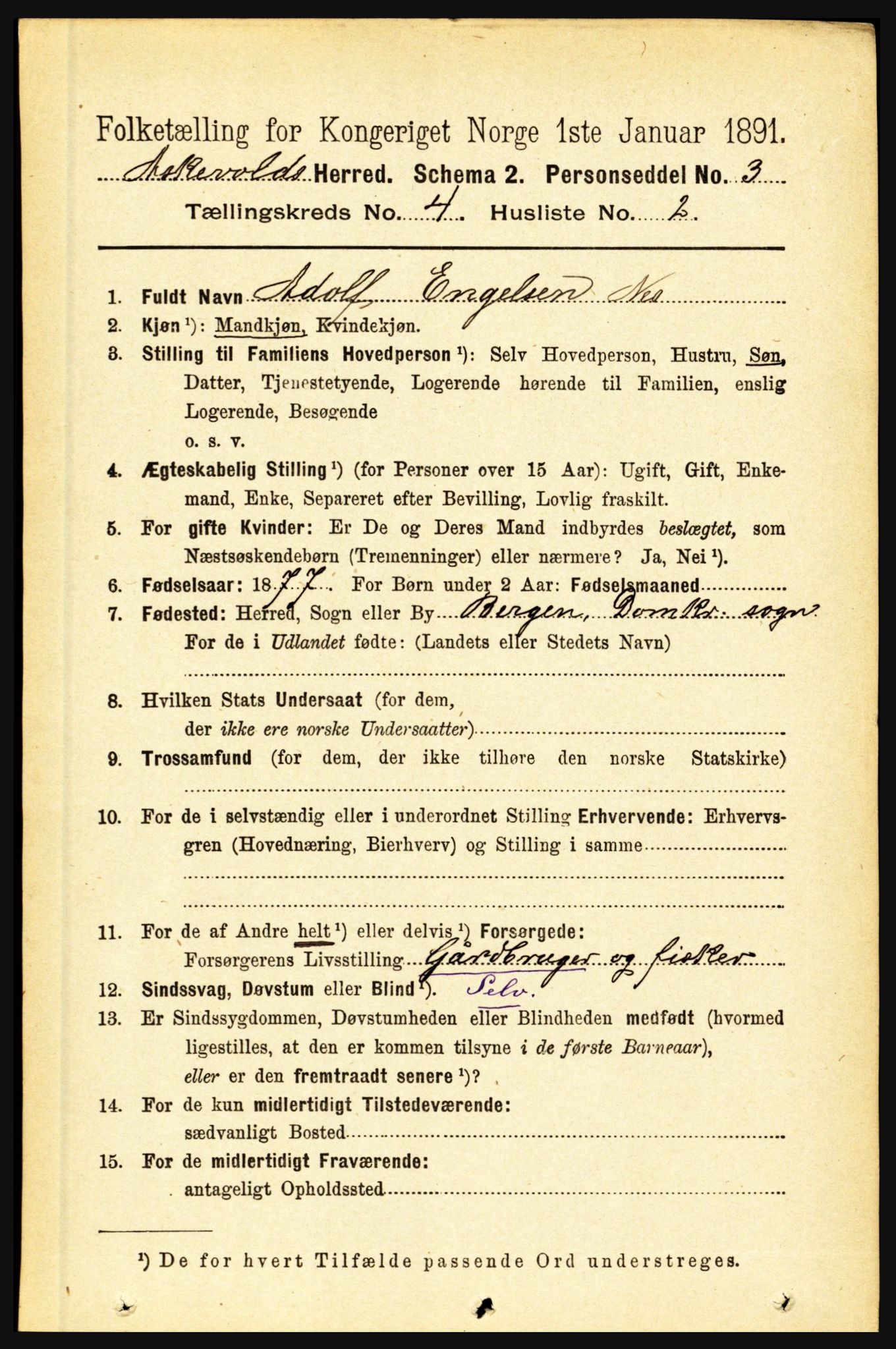 RA, 1891 census for 1428 Askvoll, 1891, p. 1246