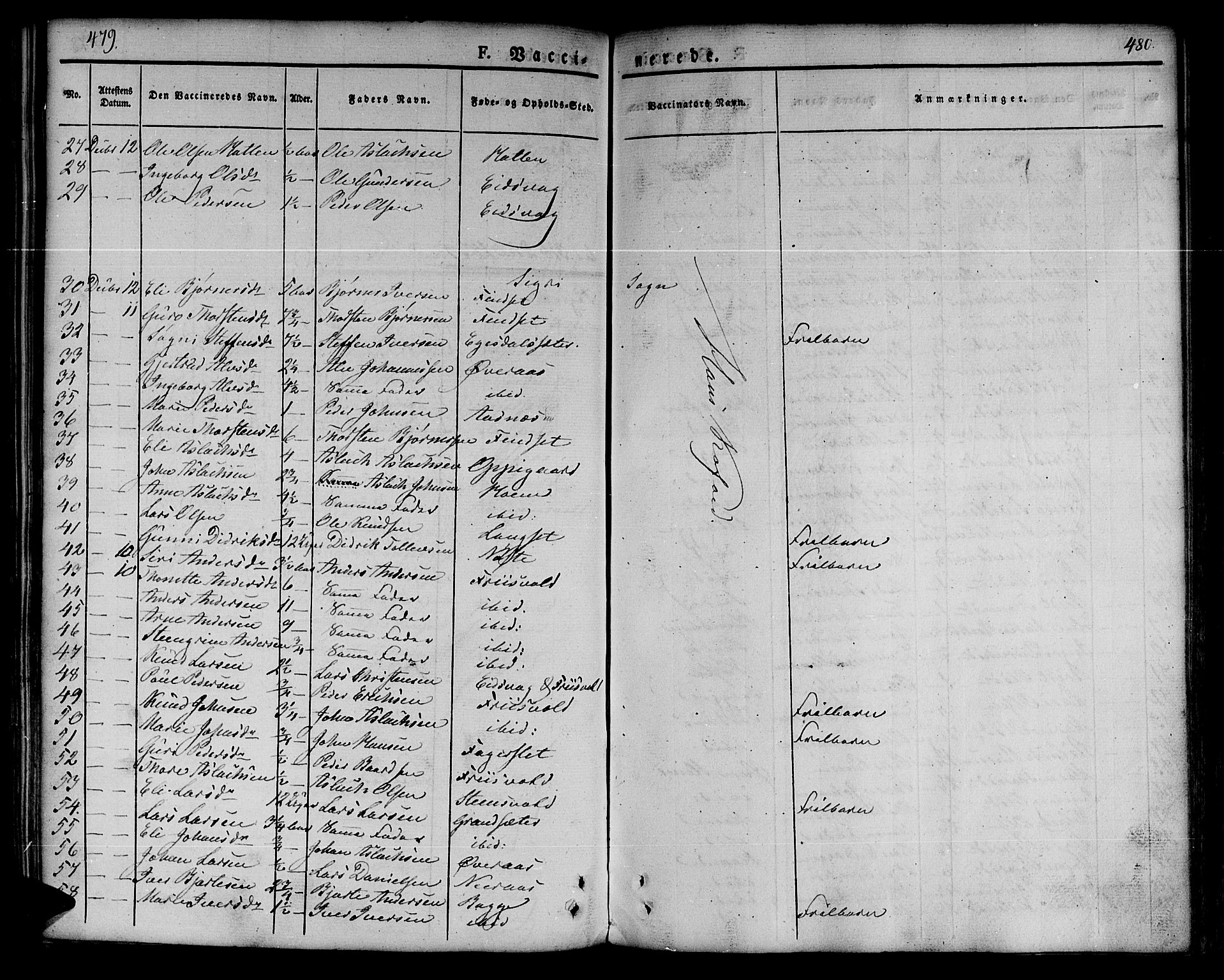 Ministerialprotokoller, klokkerbøker og fødselsregistre - Møre og Romsdal, SAT/A-1454/551/L0624: Parish register (official) no. 551A04, 1831-1845, p. 479-480