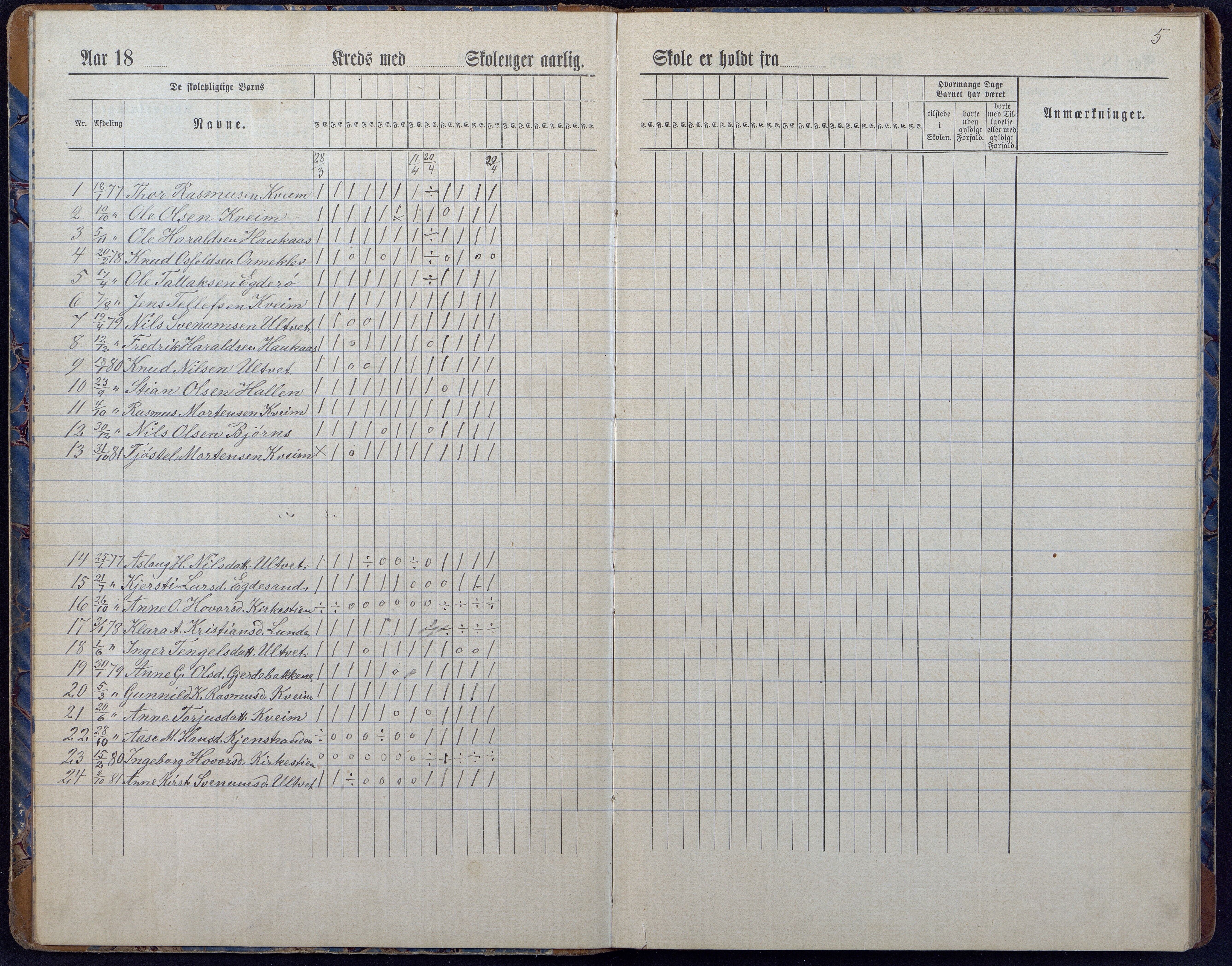 Gjerstad Kommune, Gjerstad Skole, AAKS/KA0911-550a/F01/L0008: Dagbok, 1892-1908, p. 7