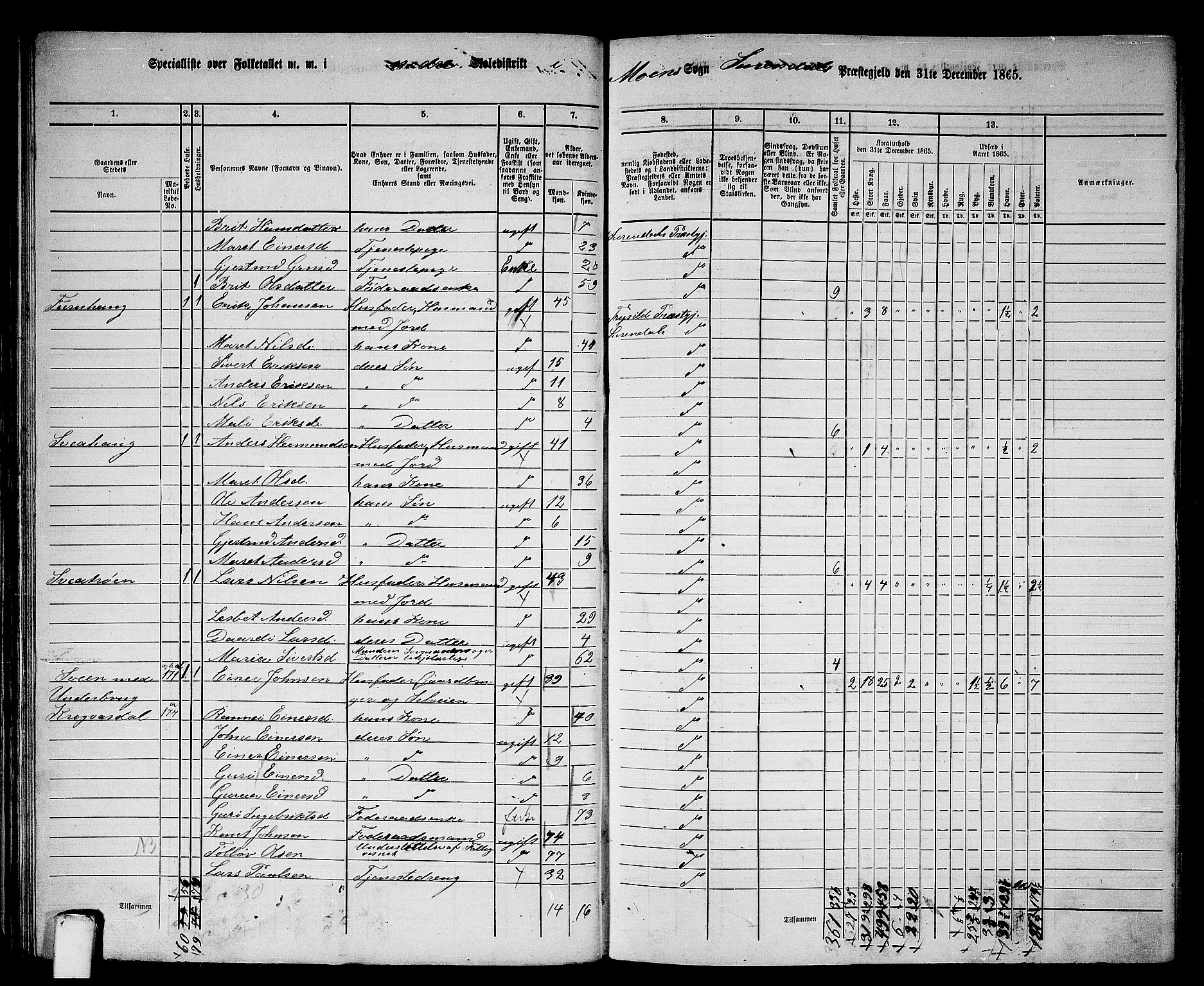 RA, 1865 census for Surnadal, 1865, p. 48