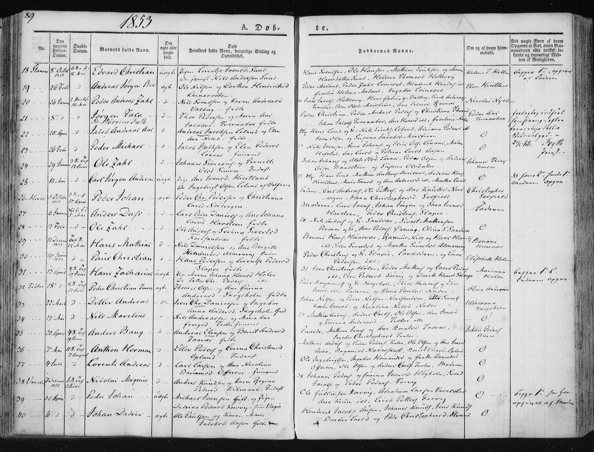 Ministerialprotokoller, klokkerbøker og fødselsregistre - Nordland, AV/SAT-A-1459/830/L0446: Parish register (official) no. 830A10, 1831-1865, p. 89