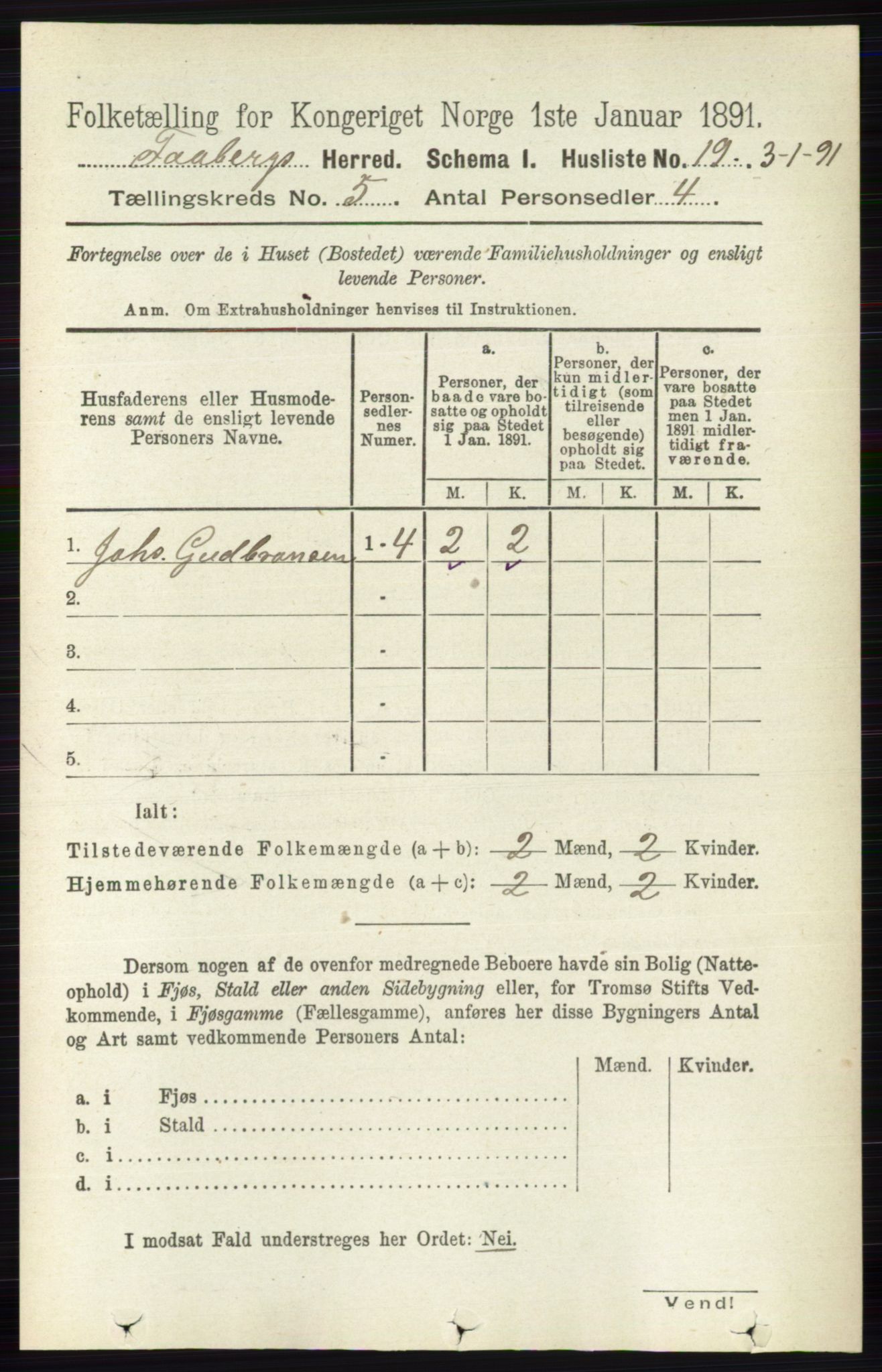 RA, 1891 census for 0524 Fåberg, 1891, p. 1571