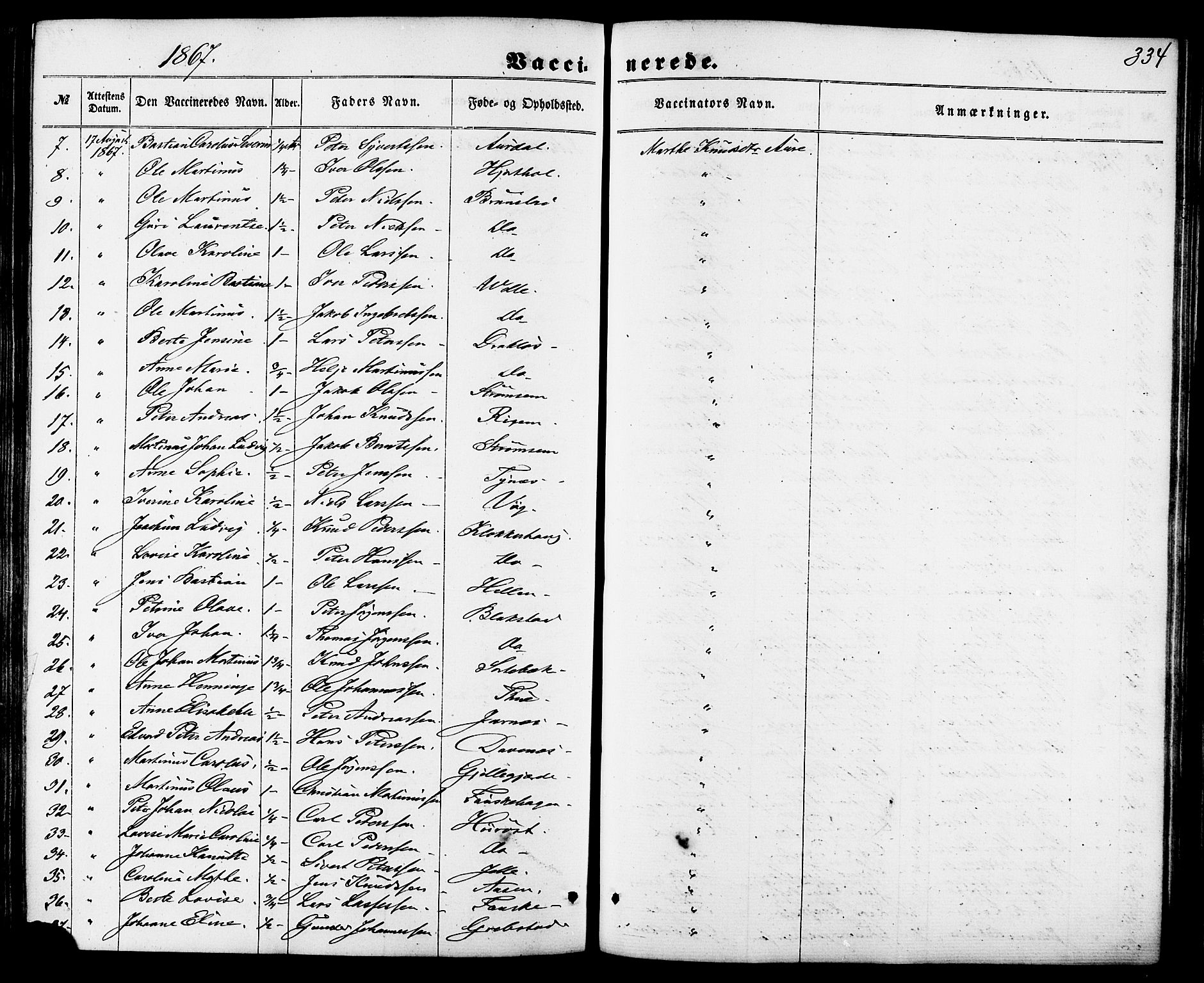 Ministerialprotokoller, klokkerbøker og fødselsregistre - Møre og Romsdal, AV/SAT-A-1454/522/L0314: Parish register (official) no. 522A09, 1863-1877, p. 334