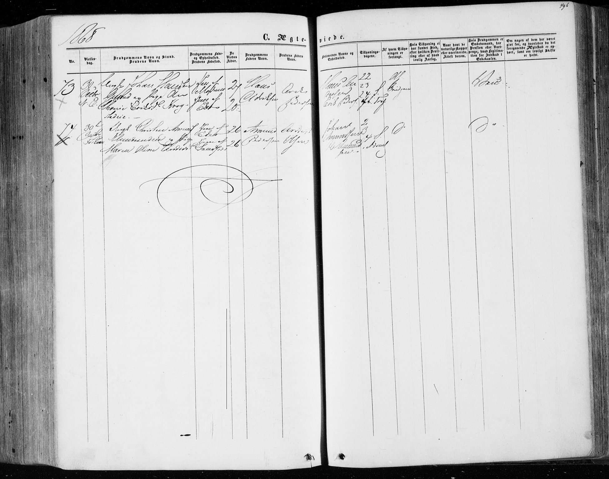 Eiker kirkebøker, SAKO/A-4/F/Fa/L0016: Parish register (official) no. I 16, 1860-1868, p. 496