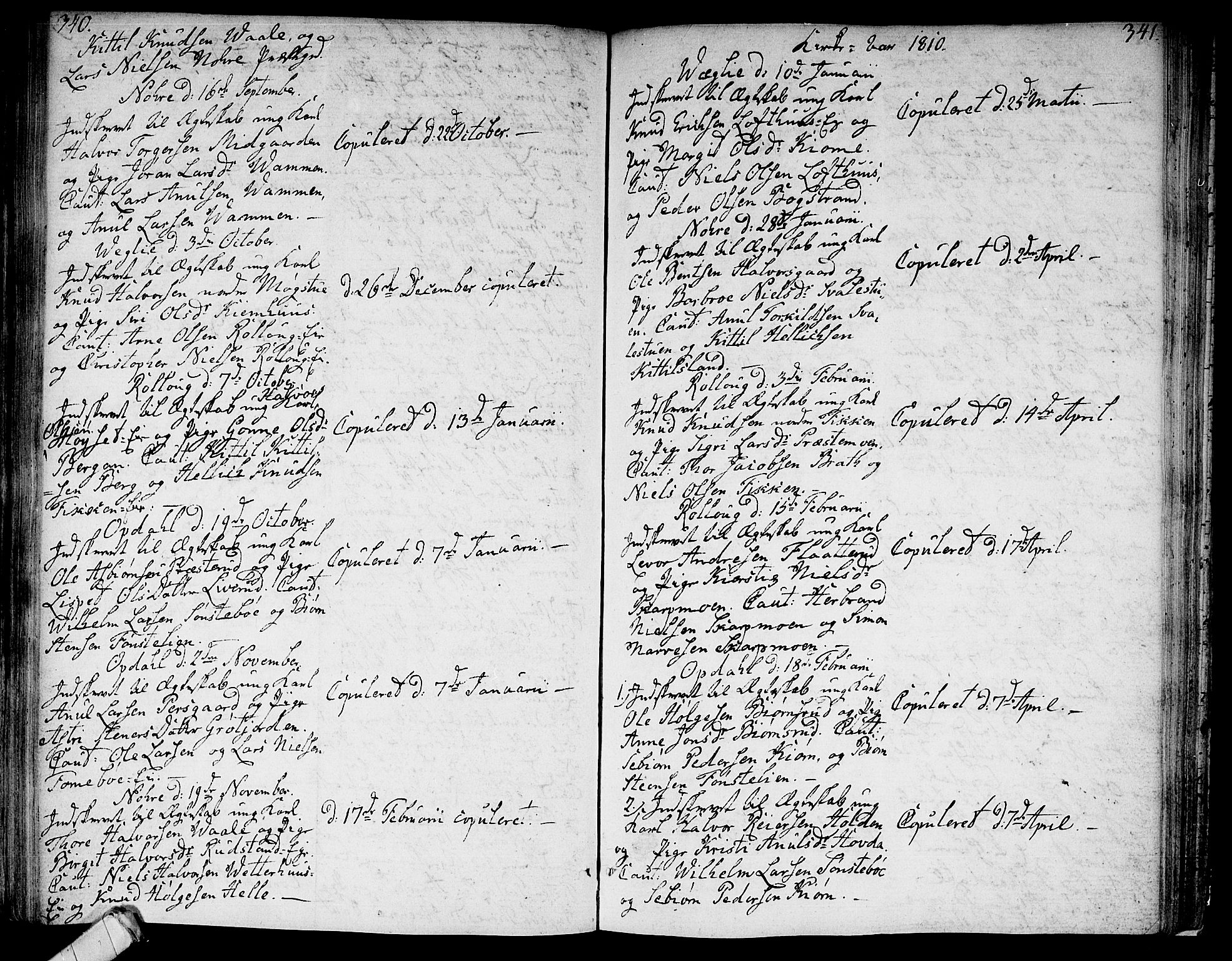 Rollag kirkebøker, AV/SAKO-A-240/F/Fa/L0005: Parish register (official) no. I 5, 1792-1814, p. 340-341