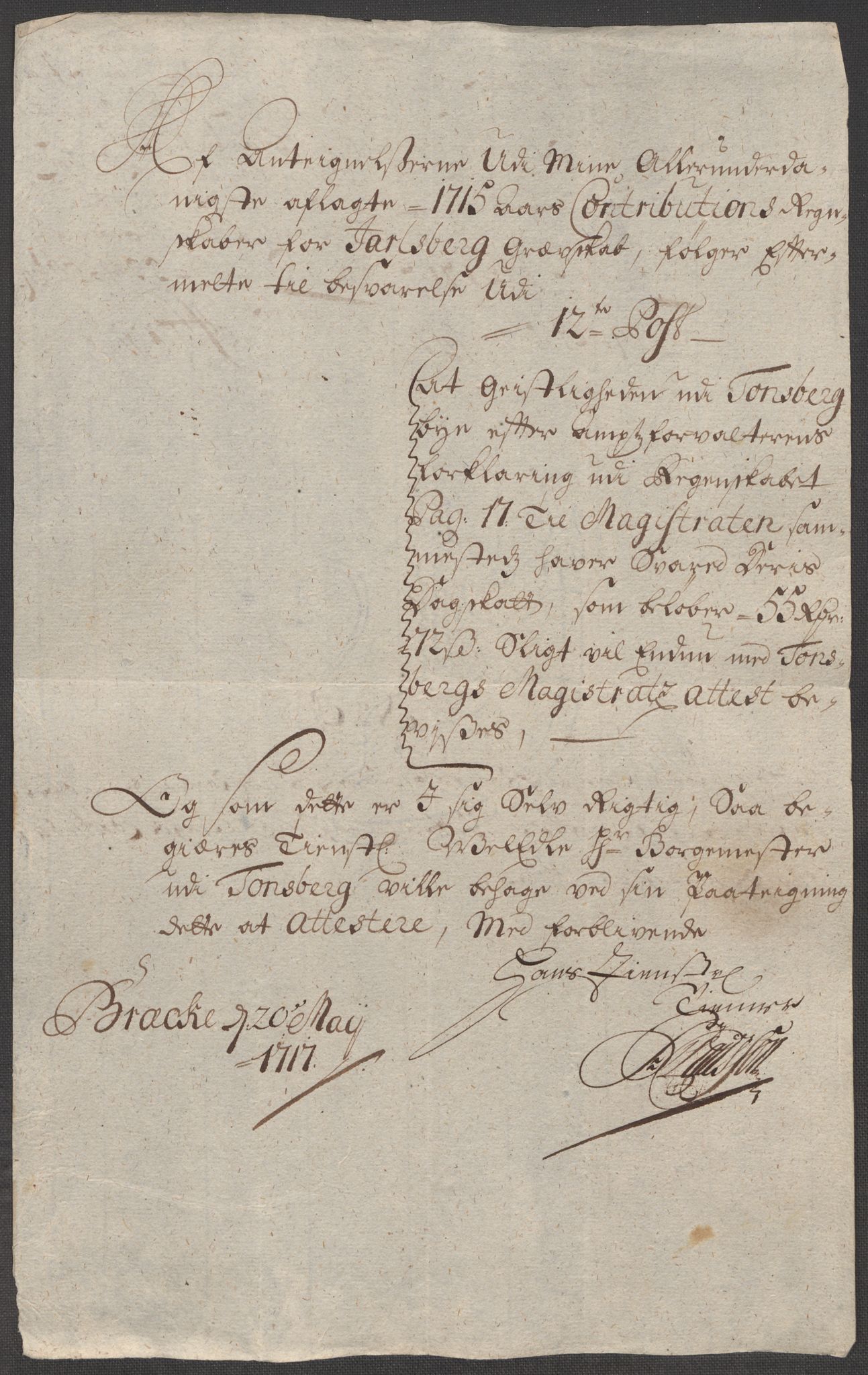 Rentekammeret inntil 1814, Reviderte regnskaper, Fogderegnskap, AV/RA-EA-4092/R32/L1879: Fogderegnskap Jarlsberg grevskap, 1714-1715, p. 516