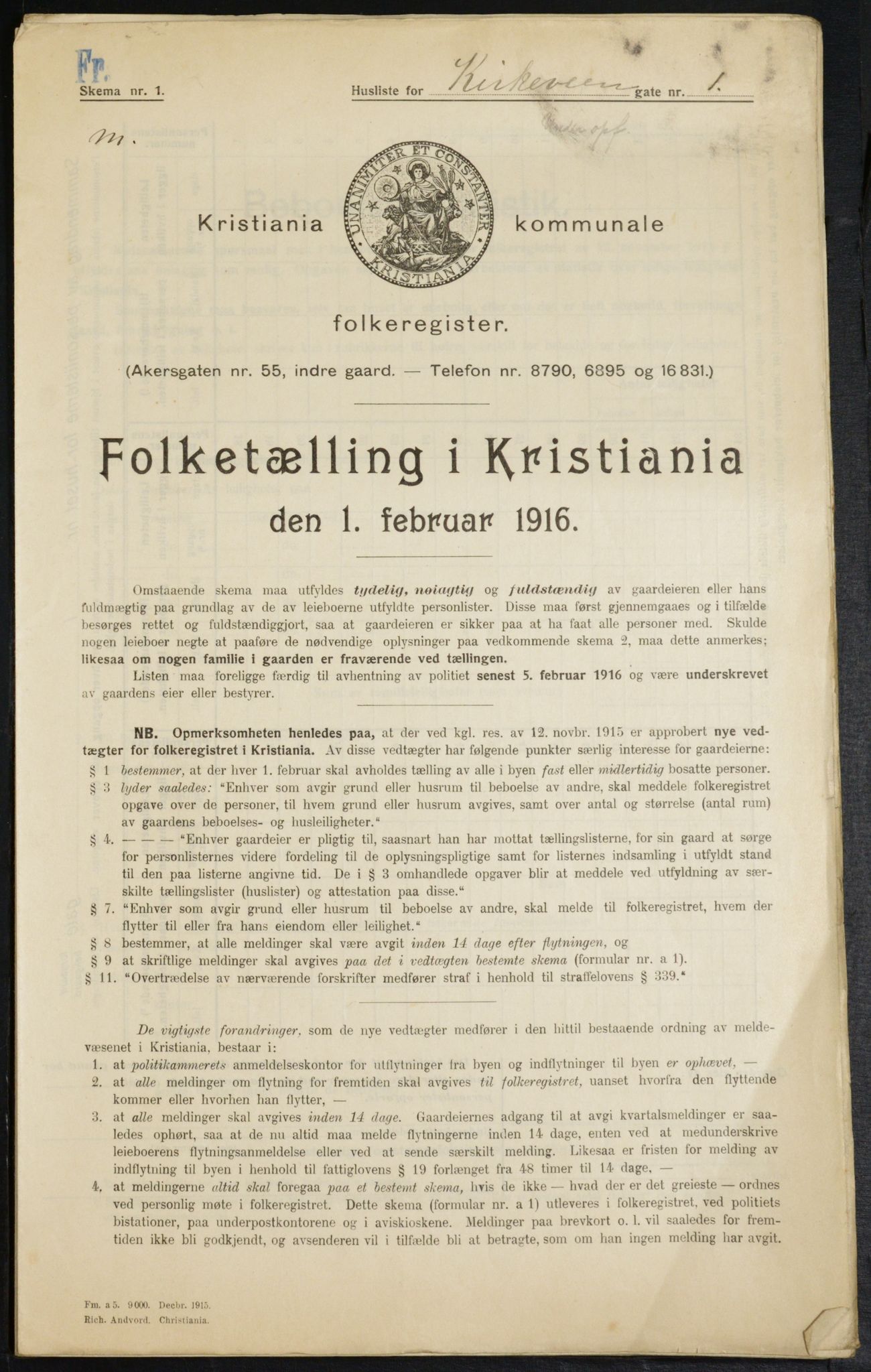 OBA, Municipal Census 1916 for Kristiania, 1916, p. 51934