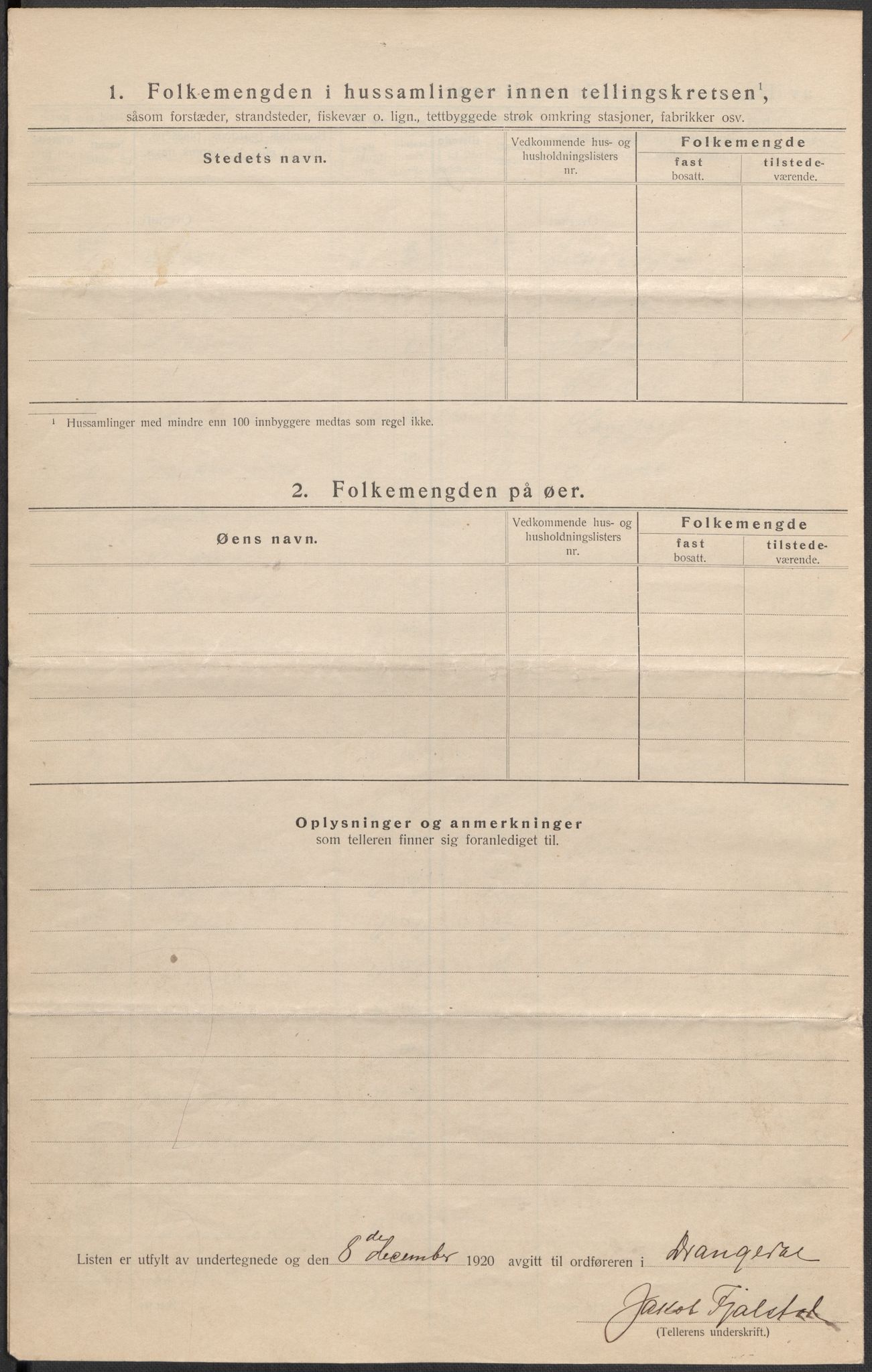 SAKO, 1920 census for Drangedal, 1920, p. 10