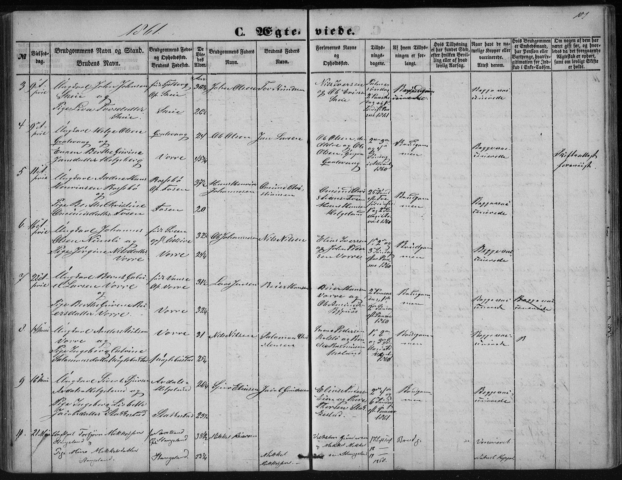 Avaldsnes sokneprestkontor, SAST/A -101851/H/Ha/Haa/L0009: Parish register (official) no. A 9, 1853-1865, p. 101