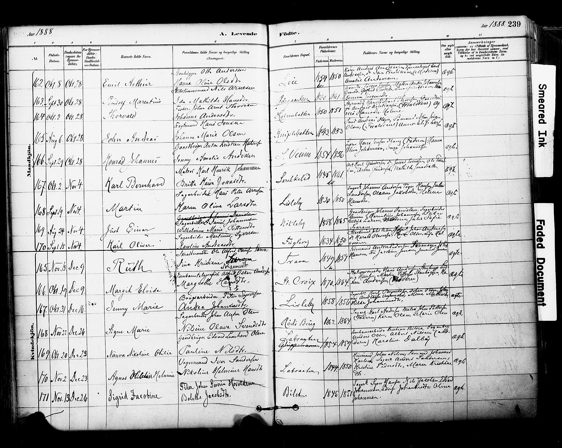 Glemmen prestekontor Kirkebøker, AV/SAO-A-10908/F/Fa/L0011: Parish register (official) no. 11, 1878-1917, p. 239