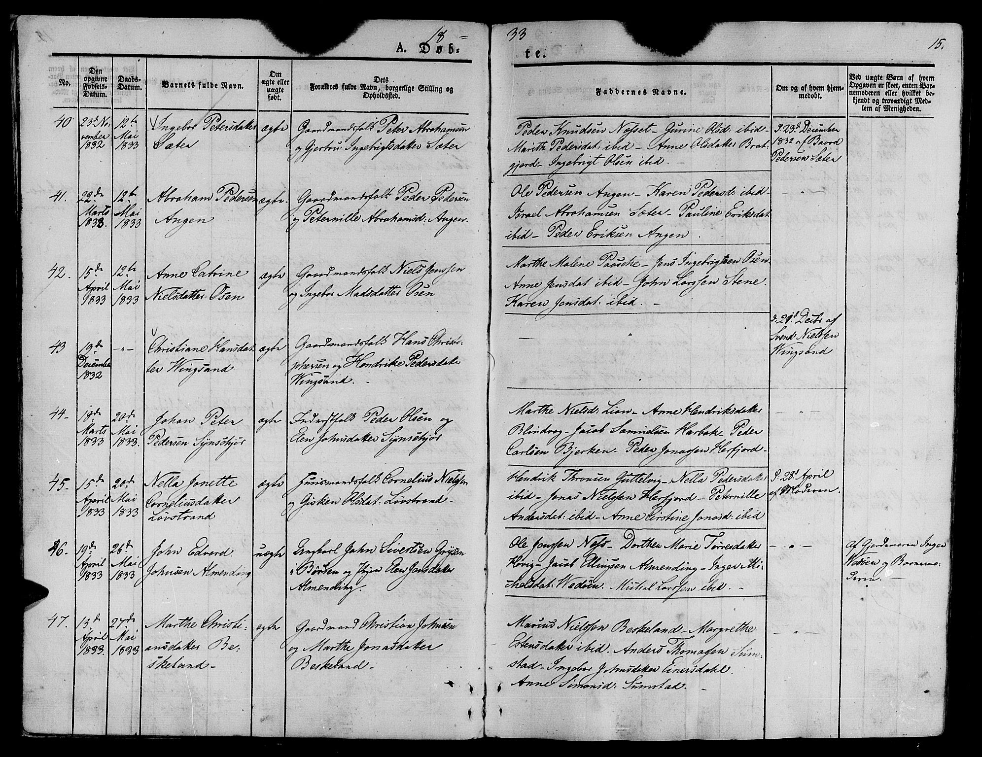 Ministerialprotokoller, klokkerbøker og fødselsregistre - Sør-Trøndelag, AV/SAT-A-1456/657/L0703: Parish register (official) no. 657A04, 1831-1846, p. 15