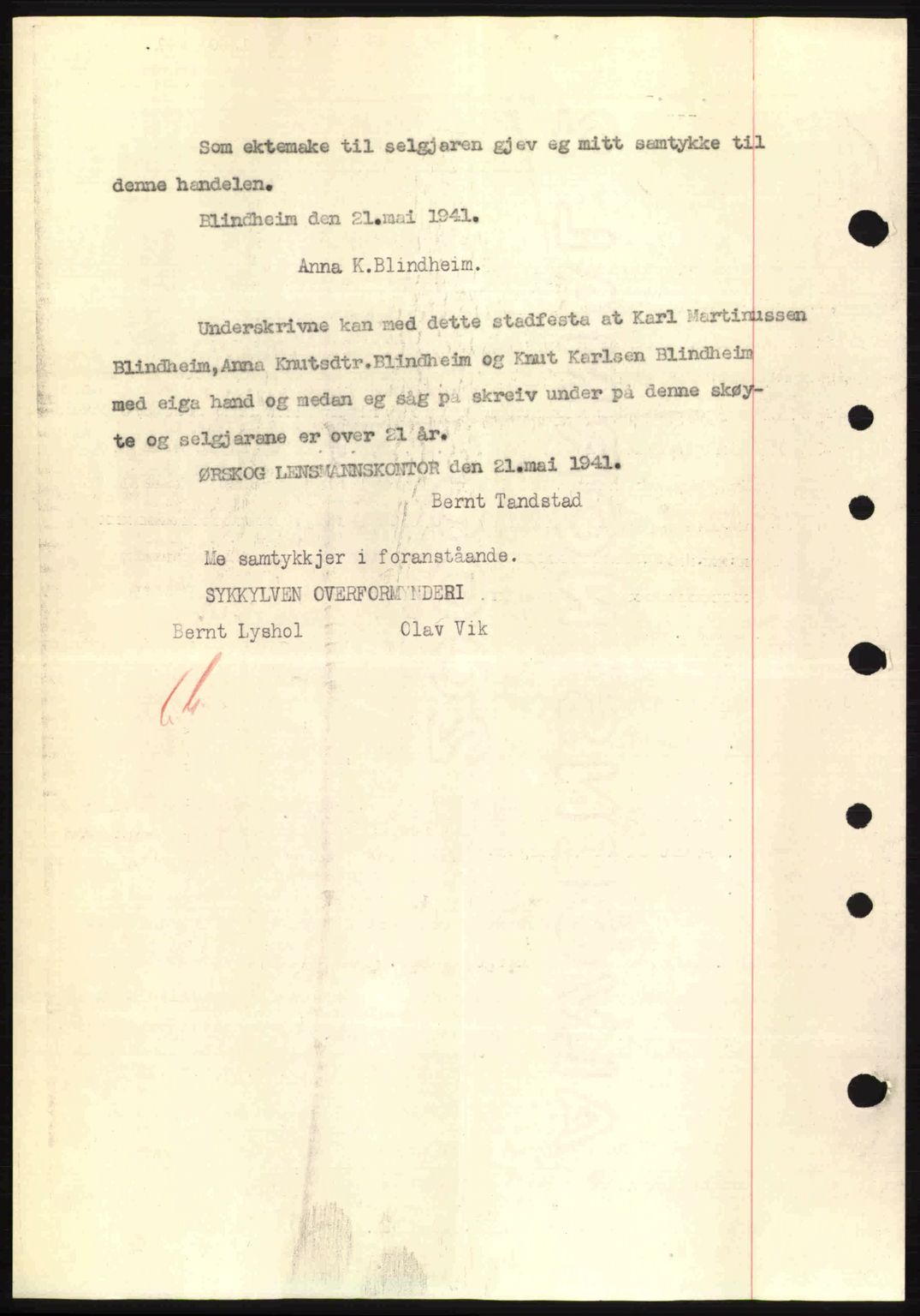 Nordre Sunnmøre sorenskriveri, SAT/A-0006/1/2/2C/2Ca: Mortgage book no. A11, 1941-1941, Diary no: : 1371/1941