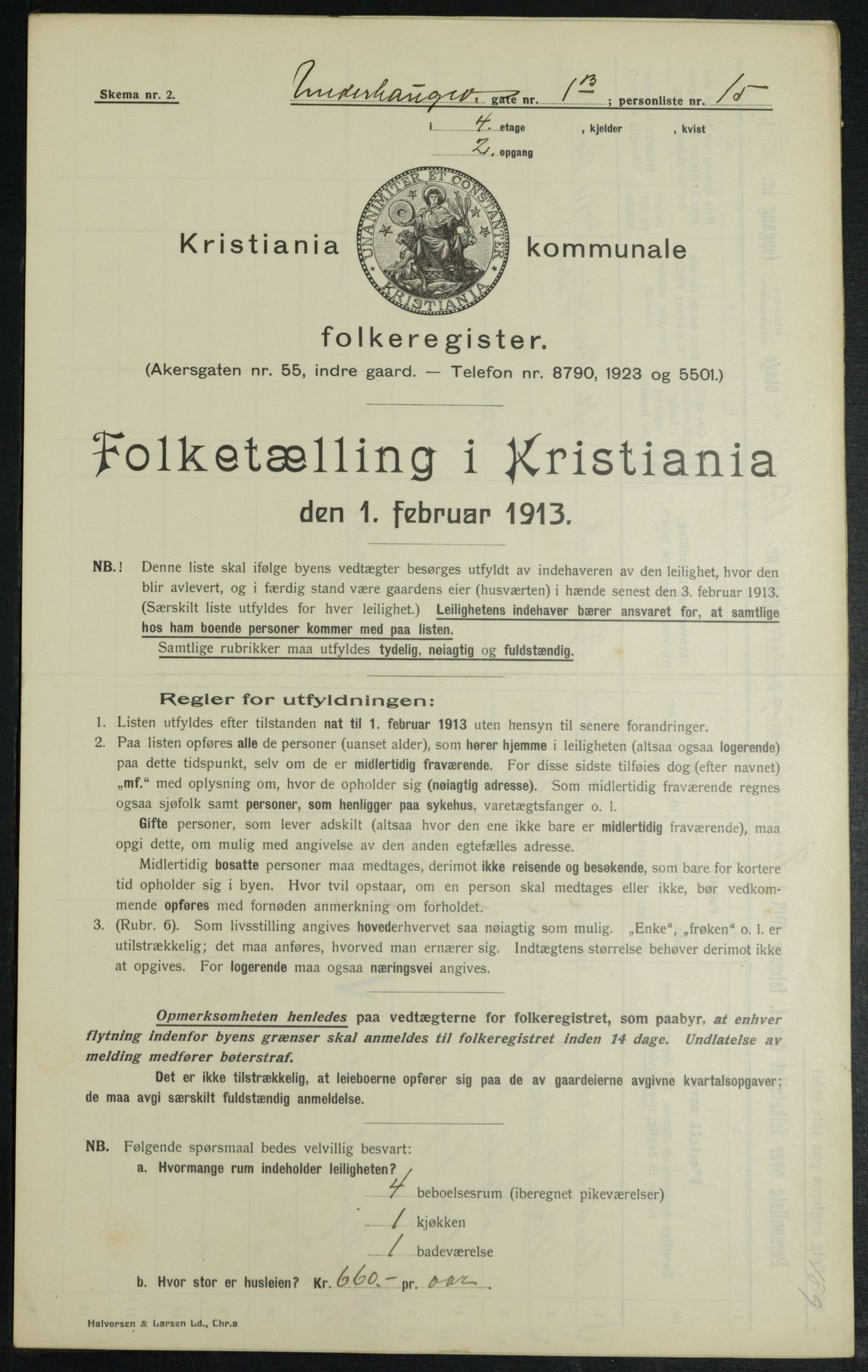 OBA, Municipal Census 1913 for Kristiania, 1913, p. 119675