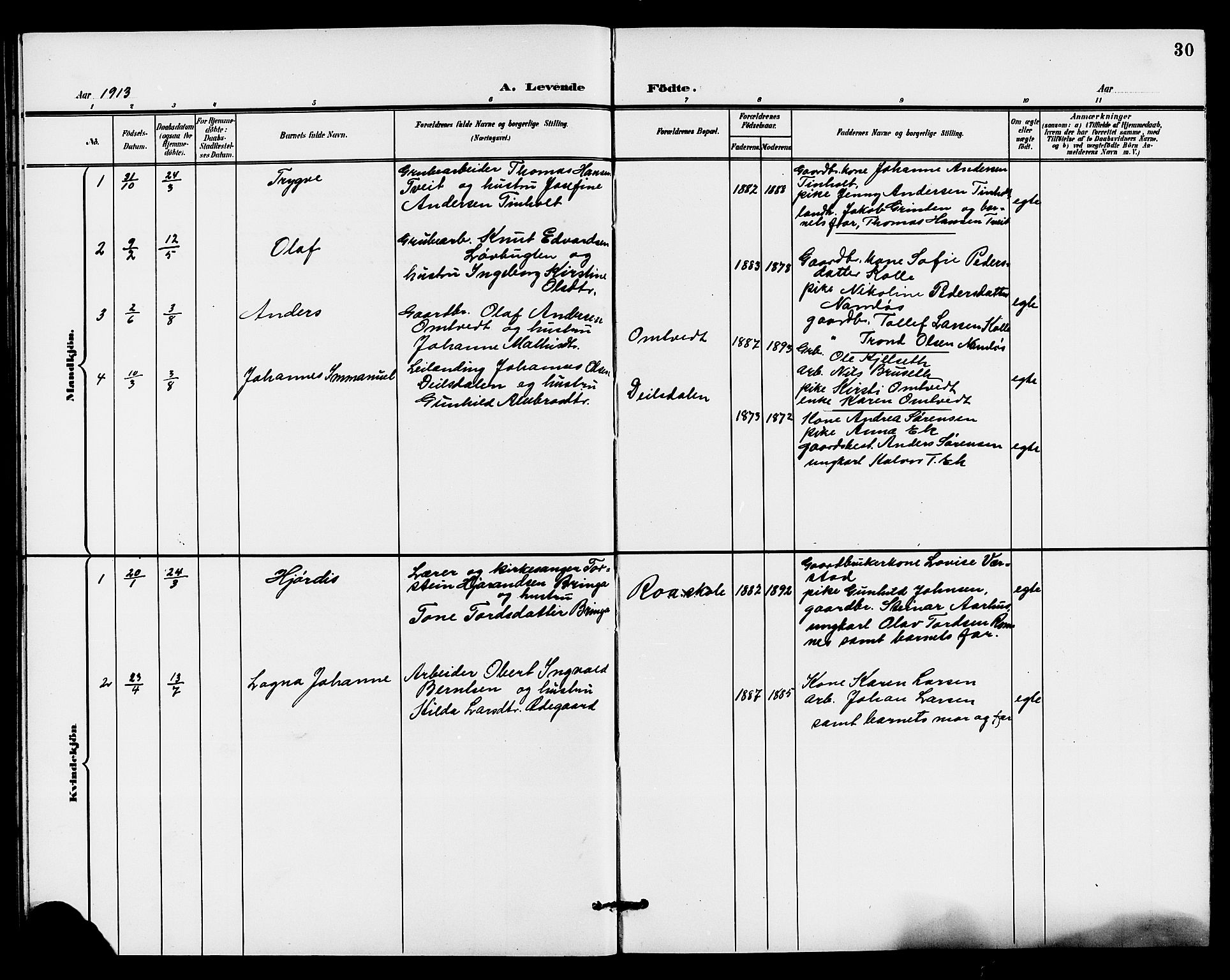 Holla kirkebøker, AV/SAKO-A-272/G/Gb/L0002: Parish register (copy) no. II 2, 1897-1913, p. 30