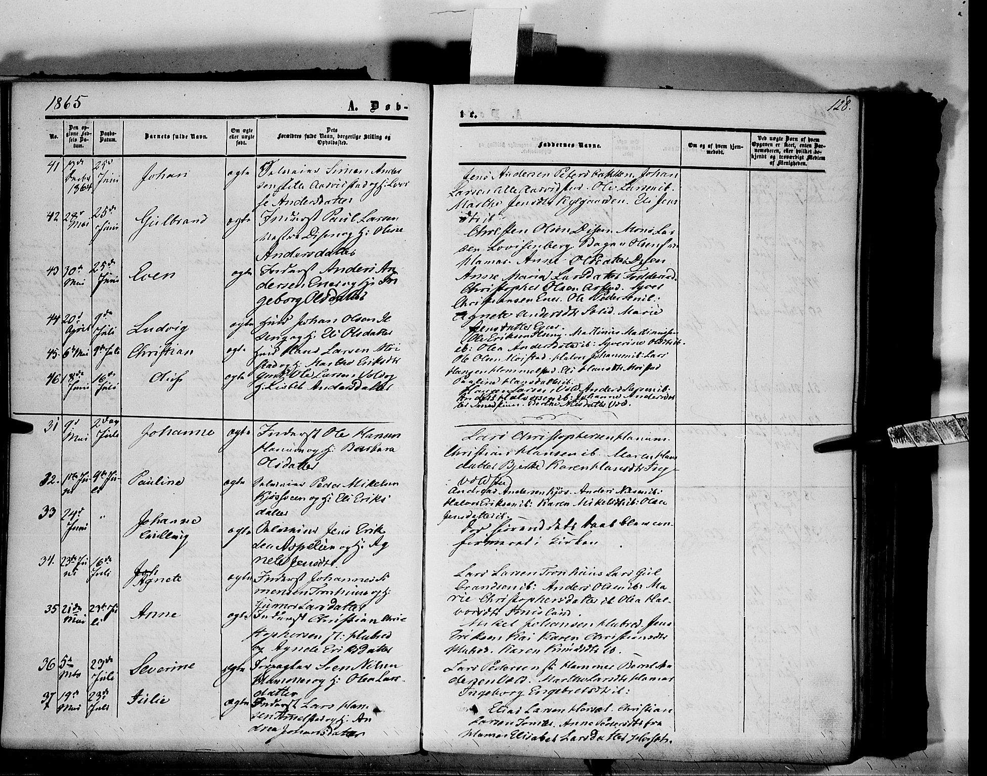 Vang prestekontor, Hedmark, AV/SAH-PREST-008/H/Ha/Haa/L0012: Parish register (official) no. 12, 1855-1870, p. 128