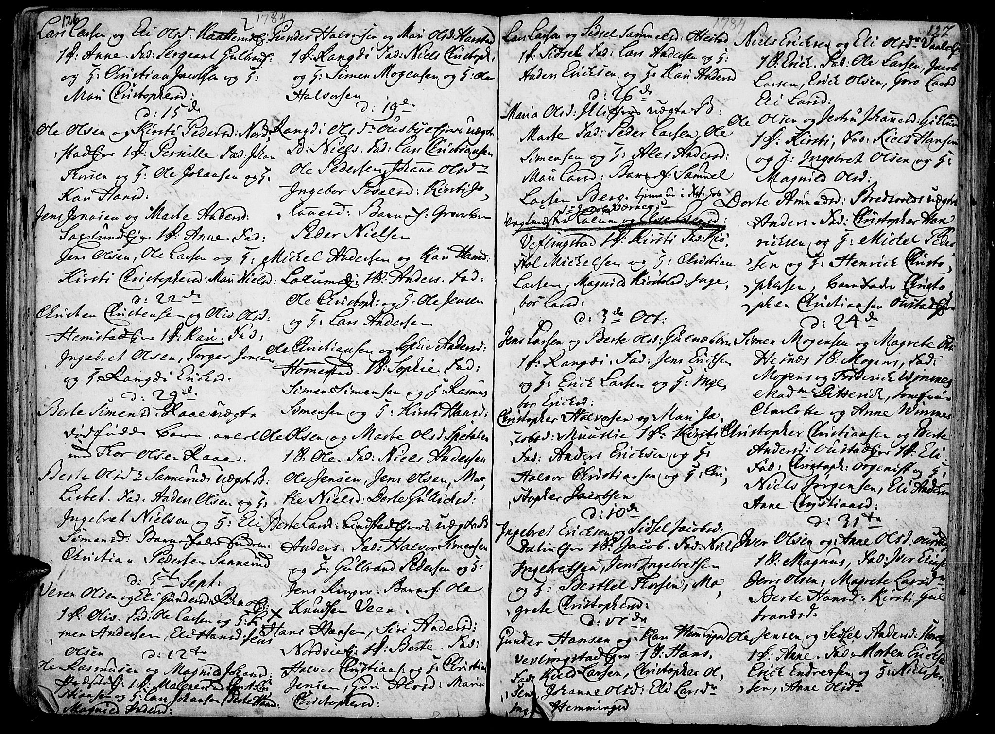 Stange prestekontor, SAH/PREST-002/K/L0006: Parish register (official) no. 6, 1762-1787, p. 126-127