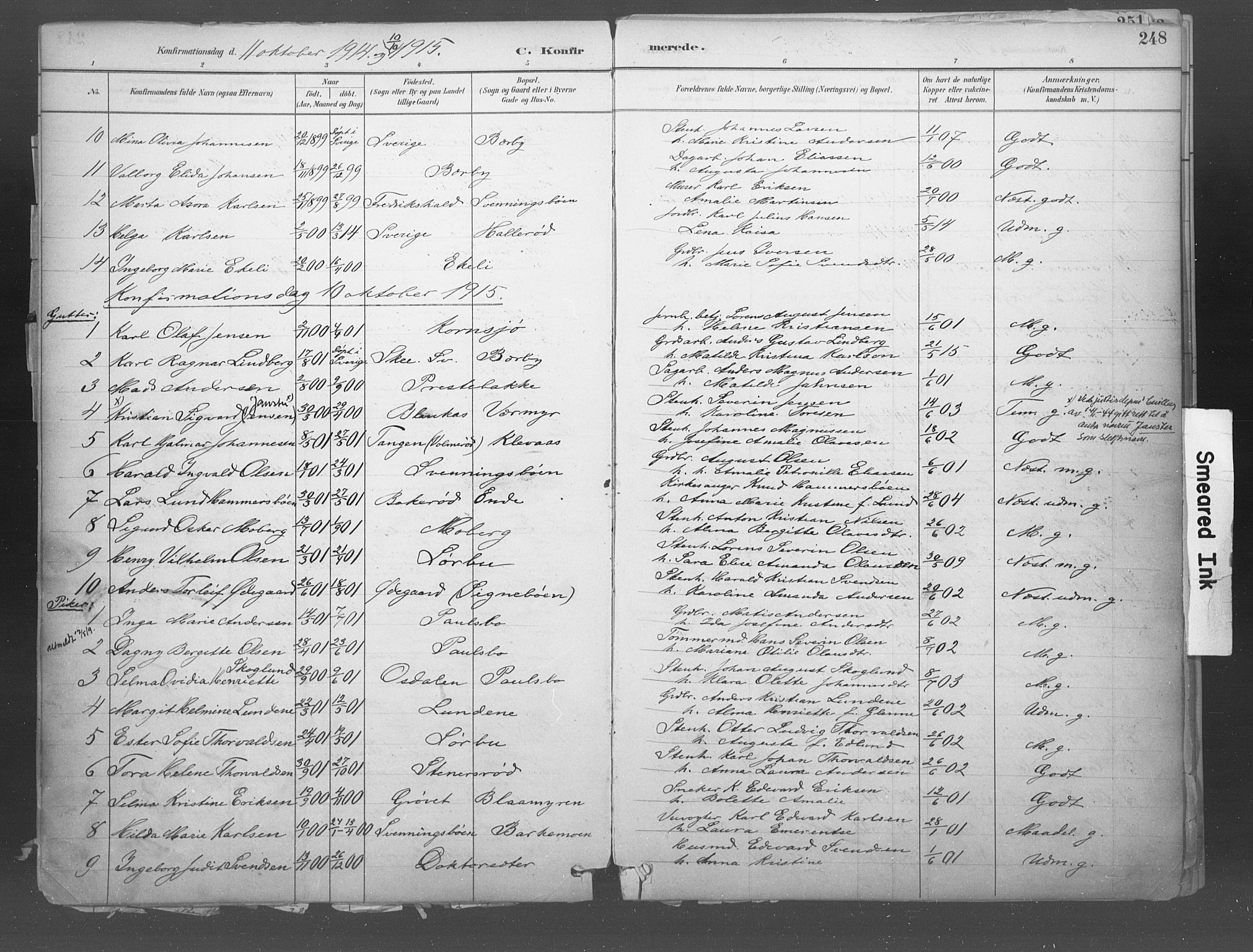 Idd prestekontor Kirkebøker, SAO/A-10911/F/Fb/L0002: Parish register (official) no. II 2, 1882-1923, p. 248