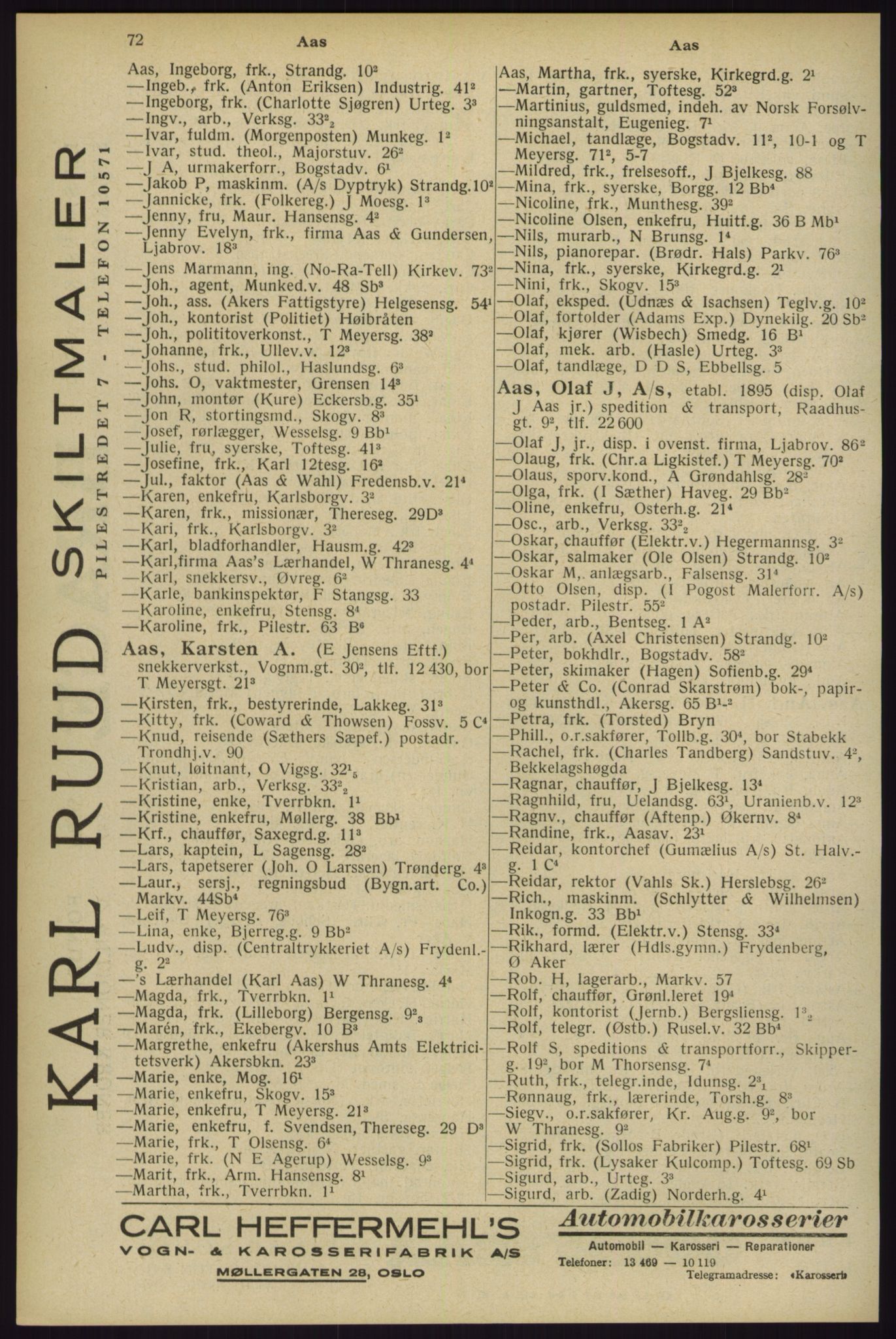 Kristiania/Oslo adressebok, PUBL/-, 1929, p. 72