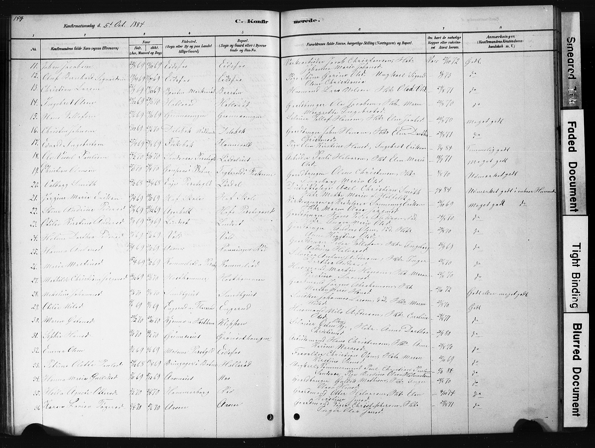 Hof kirkebøker, SAKO/A-64/G/Ga/L0004: Parish register (copy) no. I 4, 1878-1930, p. 144