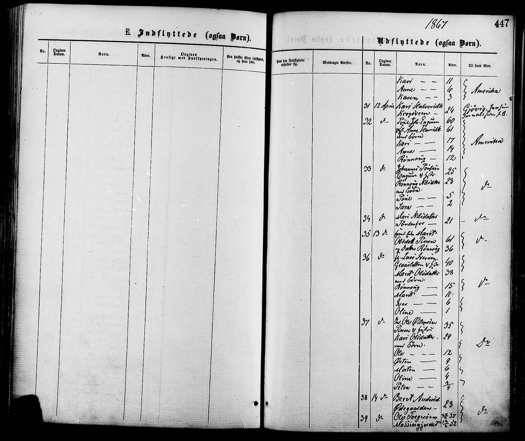 Nord-Fron prestekontor, SAH/PREST-080/H/Ha/Haa/L0002: Parish register (official) no. 2, 1865-1883, p. 447