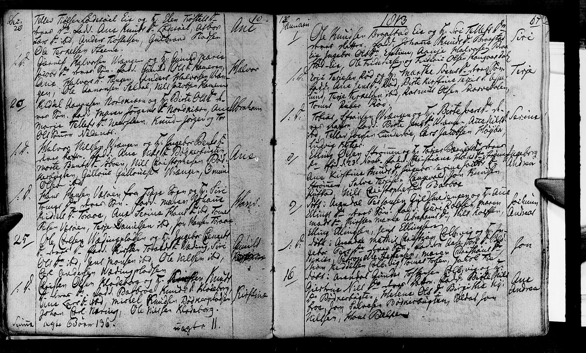 Øyestad sokneprestkontor, SAK/1111-0049/F/Fa/L0011: Parish register (official) no. A 11, 1805-1824, p. 67