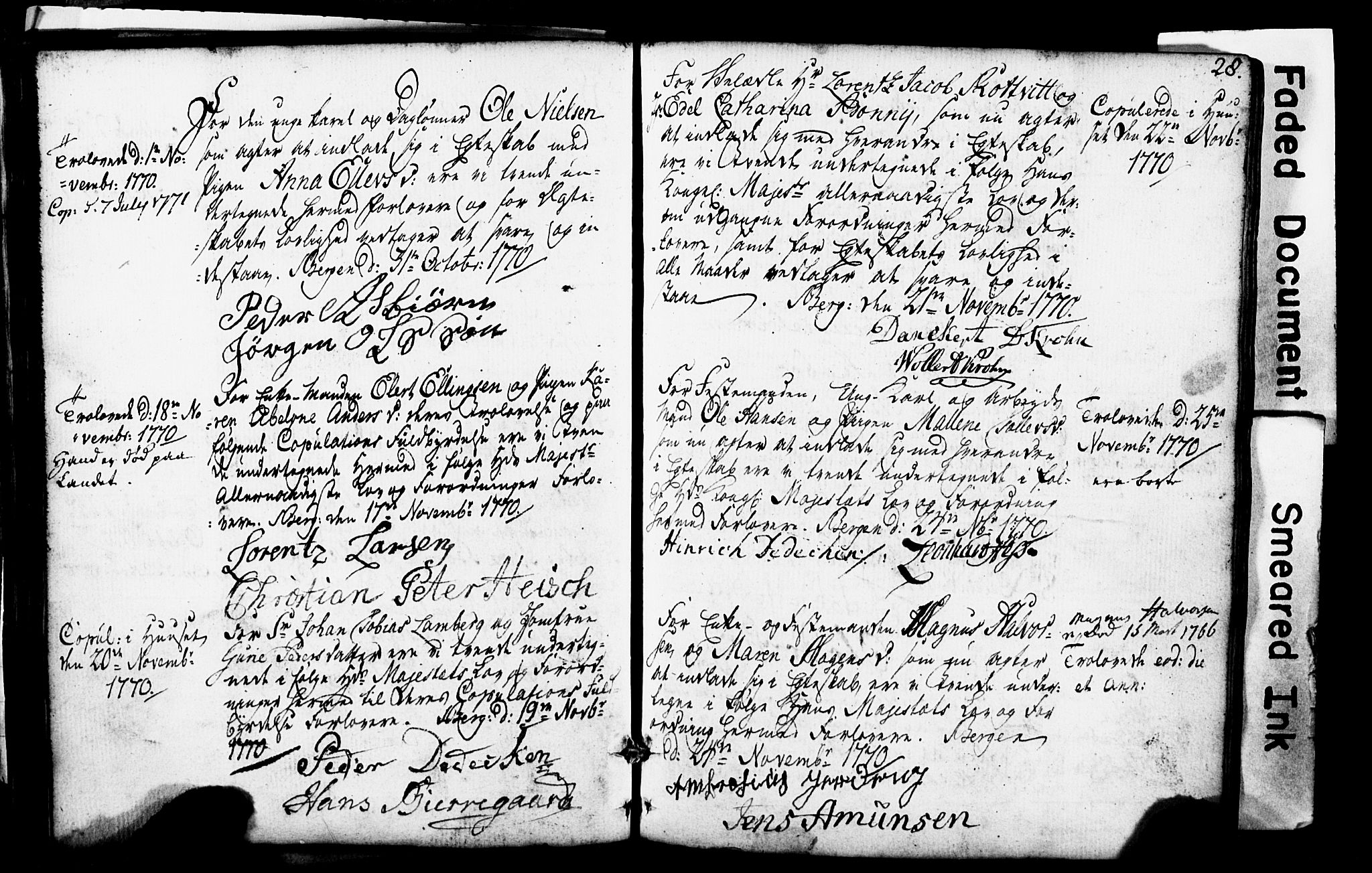 Domkirken sokneprestembete, AV/SAB-A-74801: Best man's statements no. II.5.1, 1767-1792, p. 28