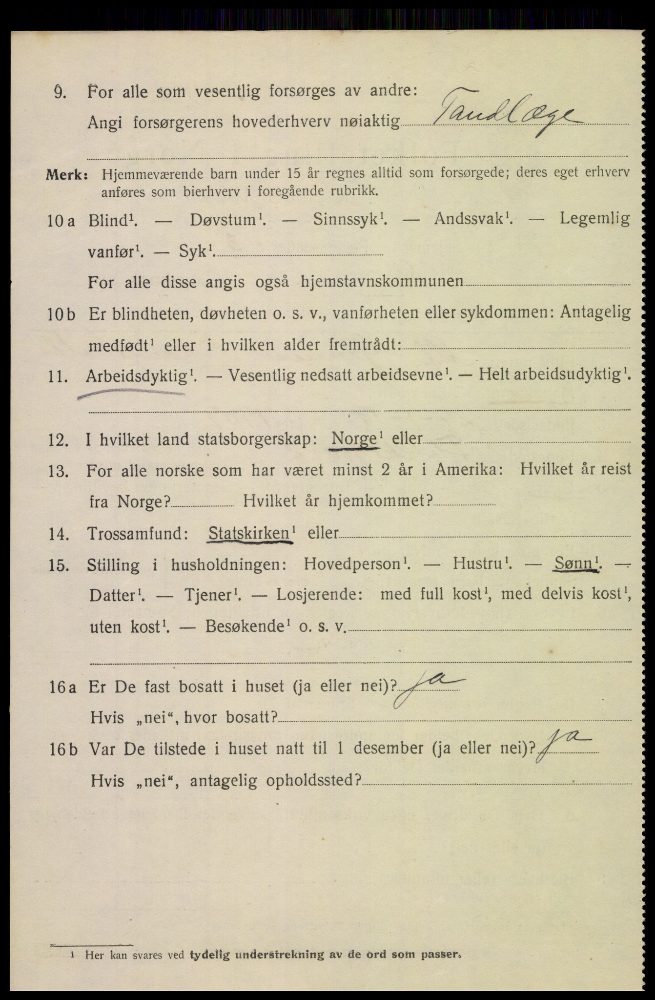 SAK, 1920 census for Flekkefjord, 1920, p. 3243