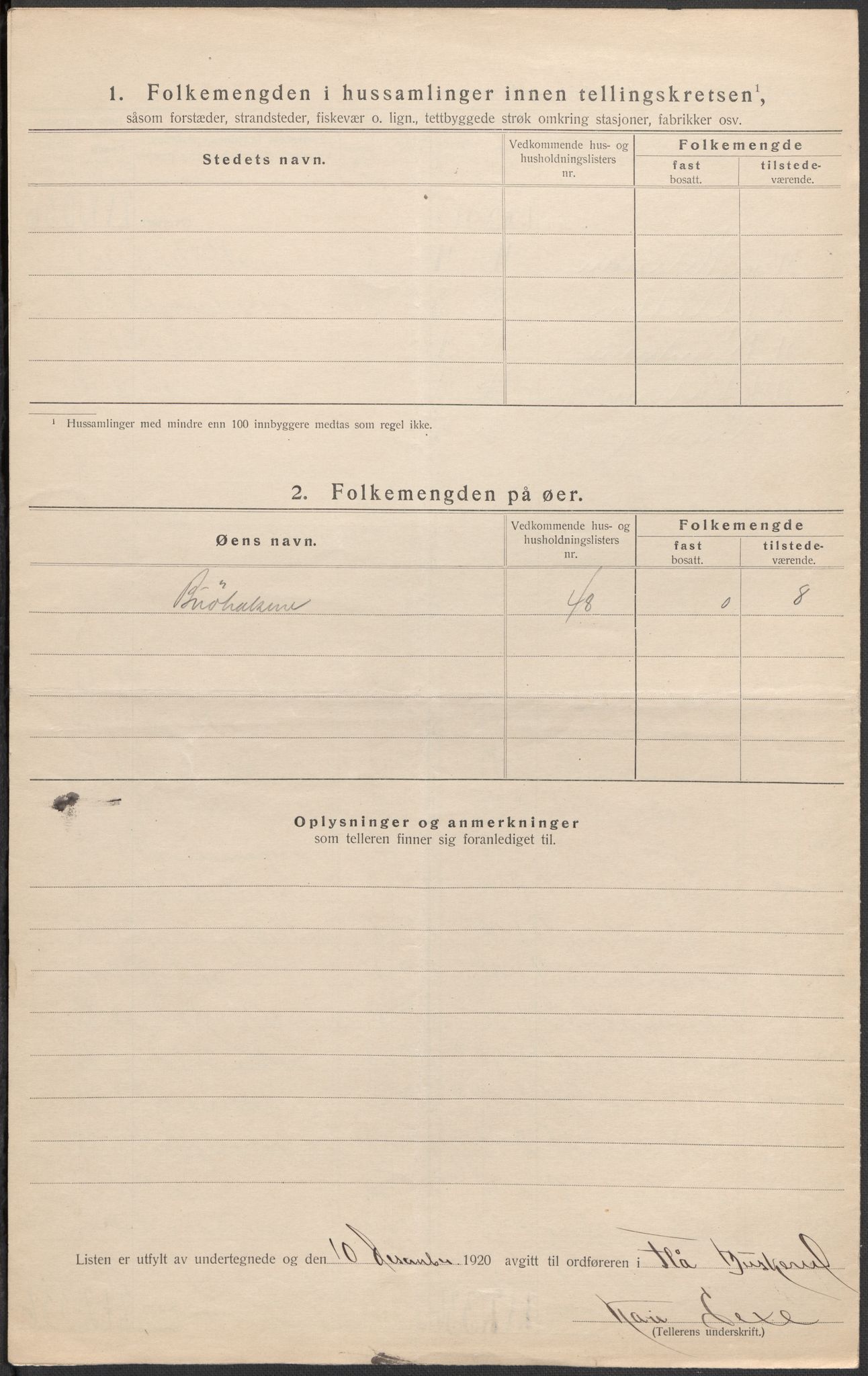 SAKO, 1920 census for Flå, 1920, p. 15