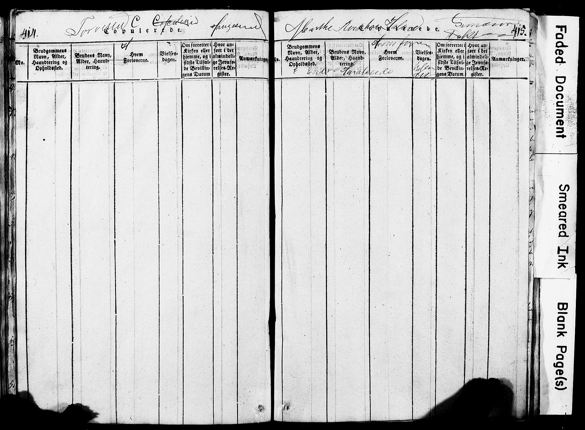 Torvastad sokneprestkontor, AV/SAST-A -101857/H/Ha/Hab/L0002: Parish register (copy) no. B 2, 1817-1834, p. 414-415