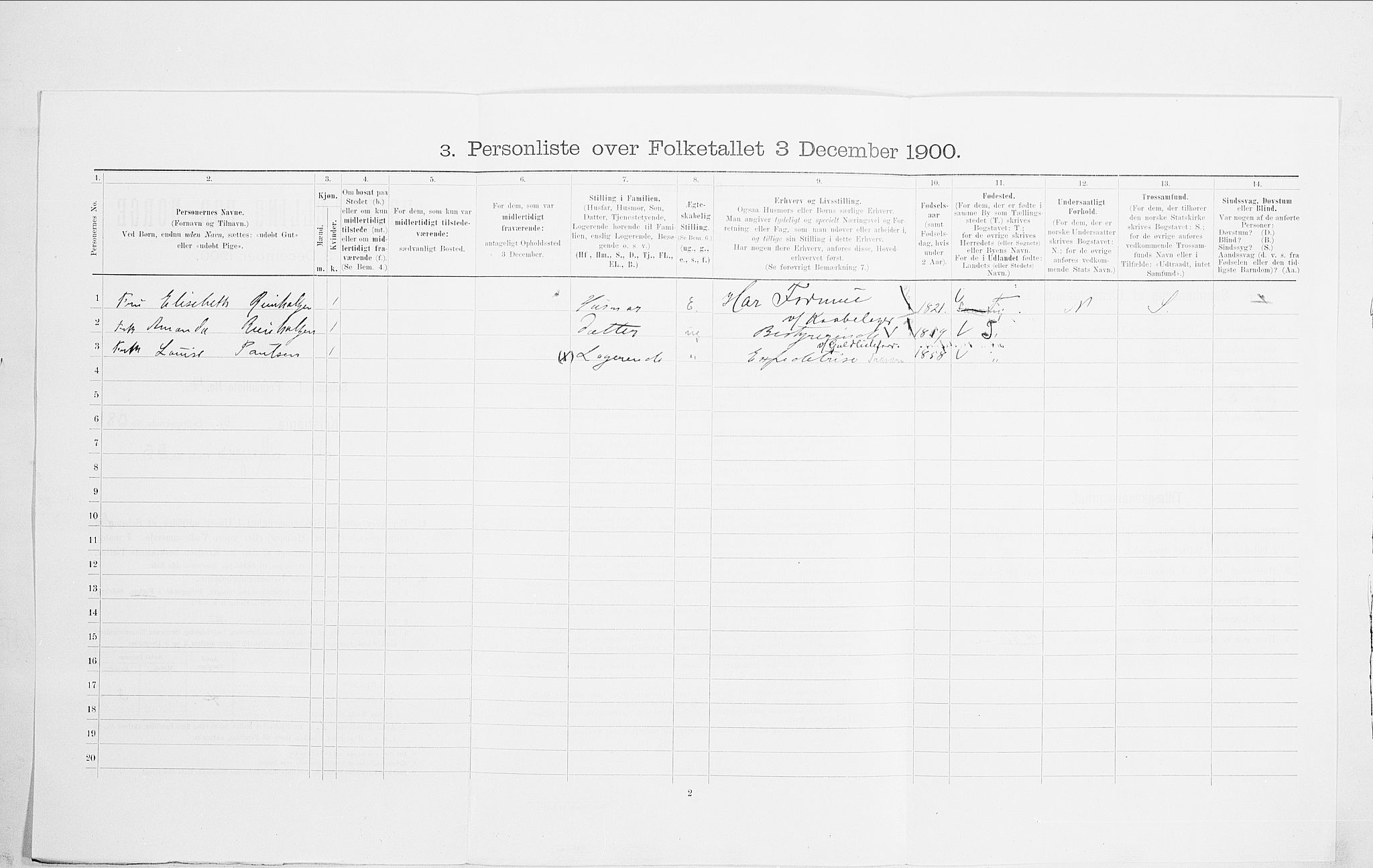 SAO, 1900 census for Kristiania, 1900, p. 99386
