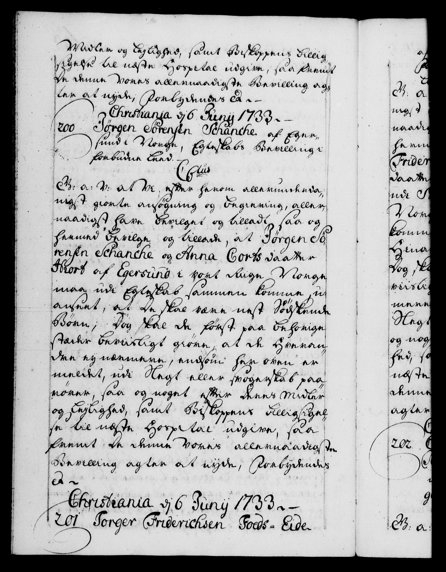 Danske Kanselli 1572-1799, AV/RA-EA-3023/F/Fc/Fca/Fcaa/L0028: Norske registre, 1733-1734, p. 132b