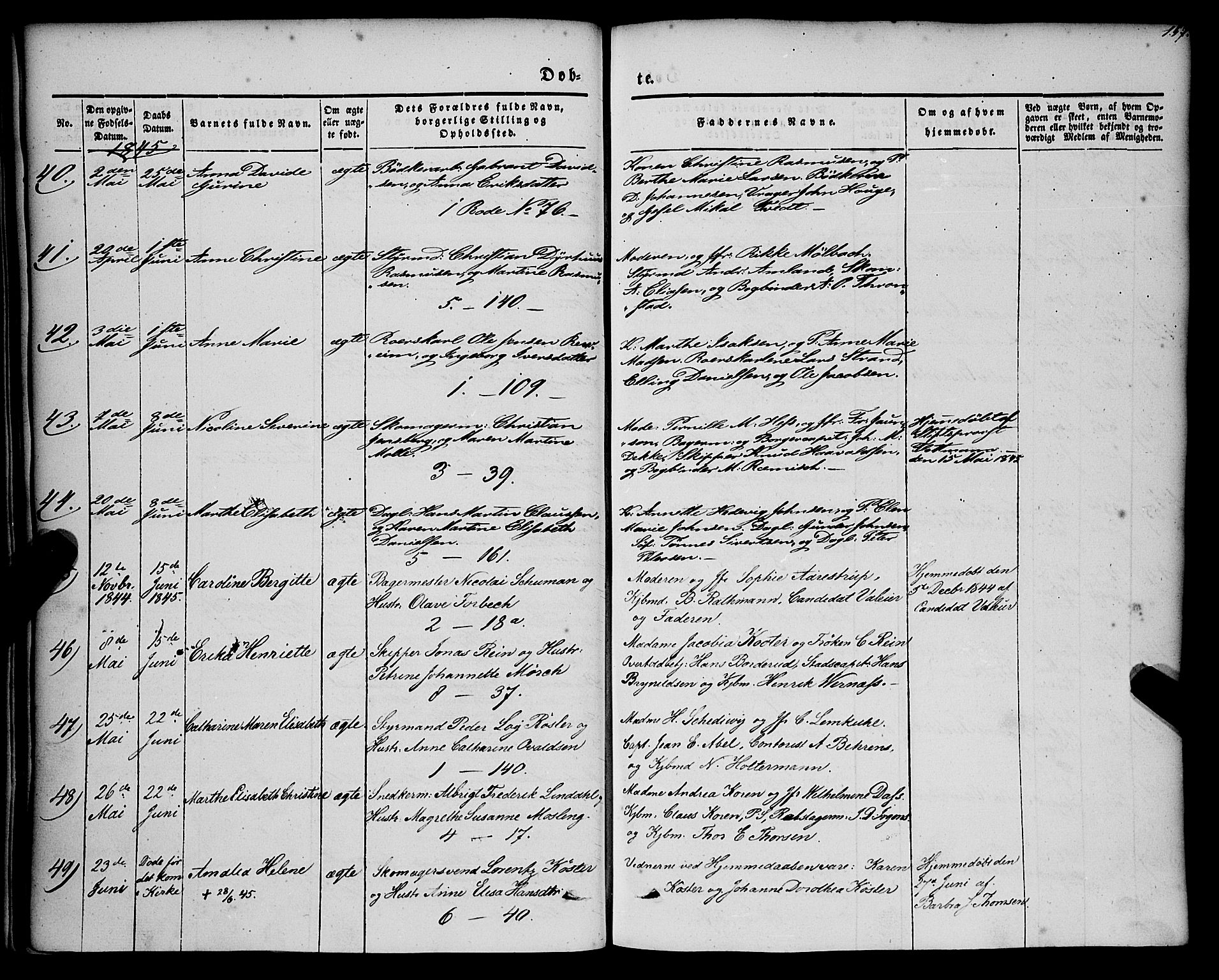 Nykirken Sokneprestembete, SAB/A-77101/H/Haa/L0014: Parish register (official) no. B 1, 1844-1858, p. 157