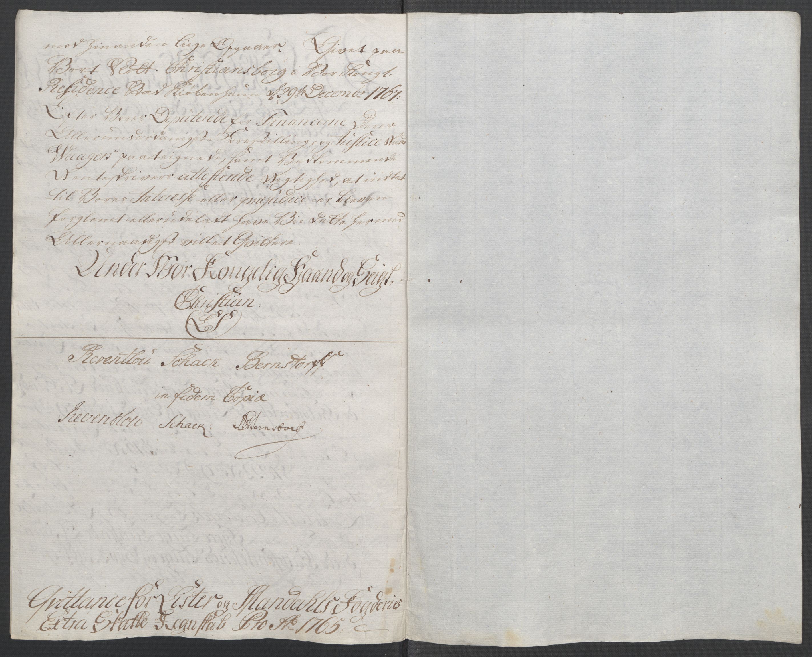 Rentekammeret inntil 1814, Reviderte regnskaper, Fogderegnskap, AV/RA-EA-4092/R45/L2704: Ekstraskatten Lista og Mandal, 1762-1768, p. 160