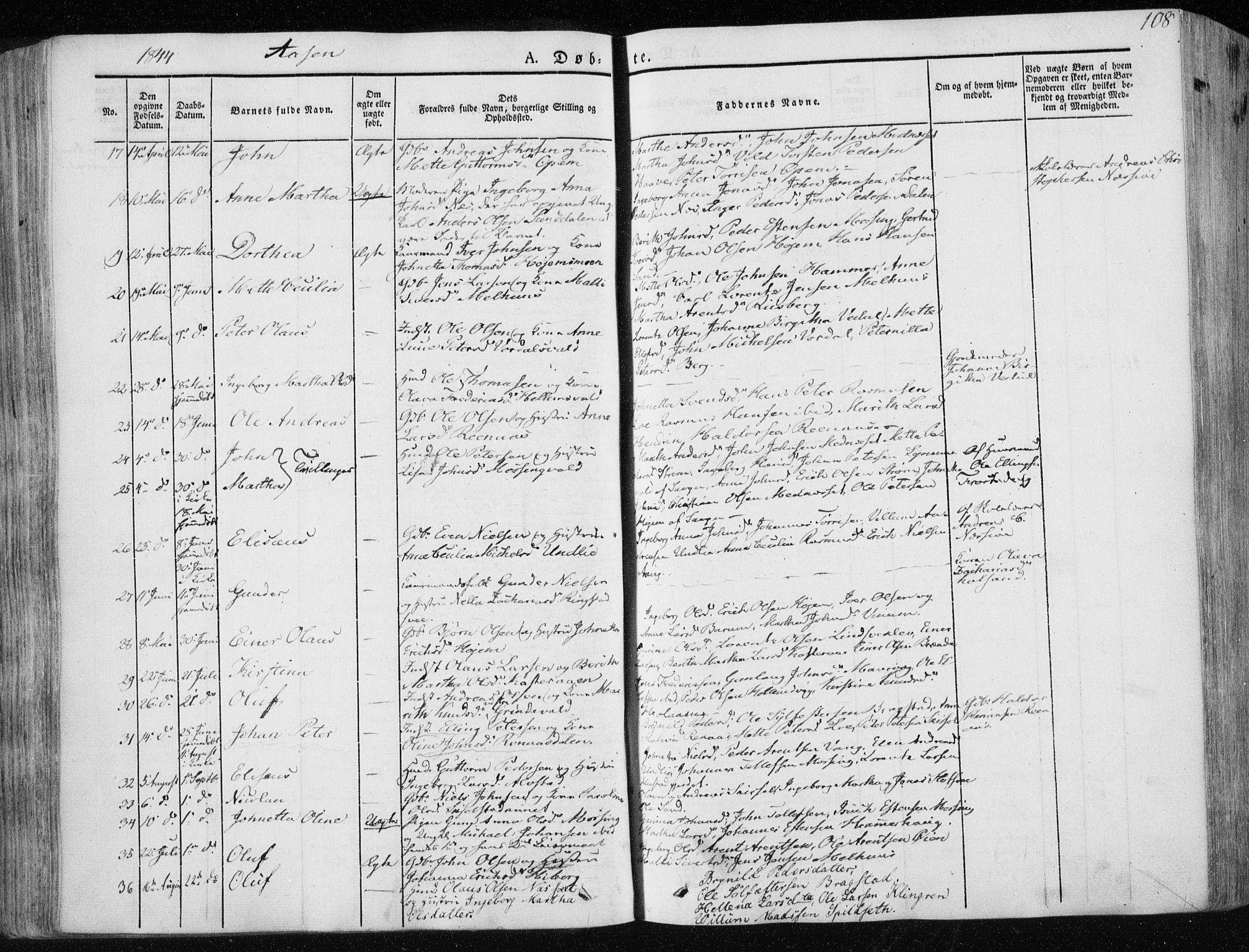 Ministerialprotokoller, klokkerbøker og fødselsregistre - Nord-Trøndelag, SAT/A-1458/713/L0115: Parish register (official) no. 713A06, 1838-1851, p. 108