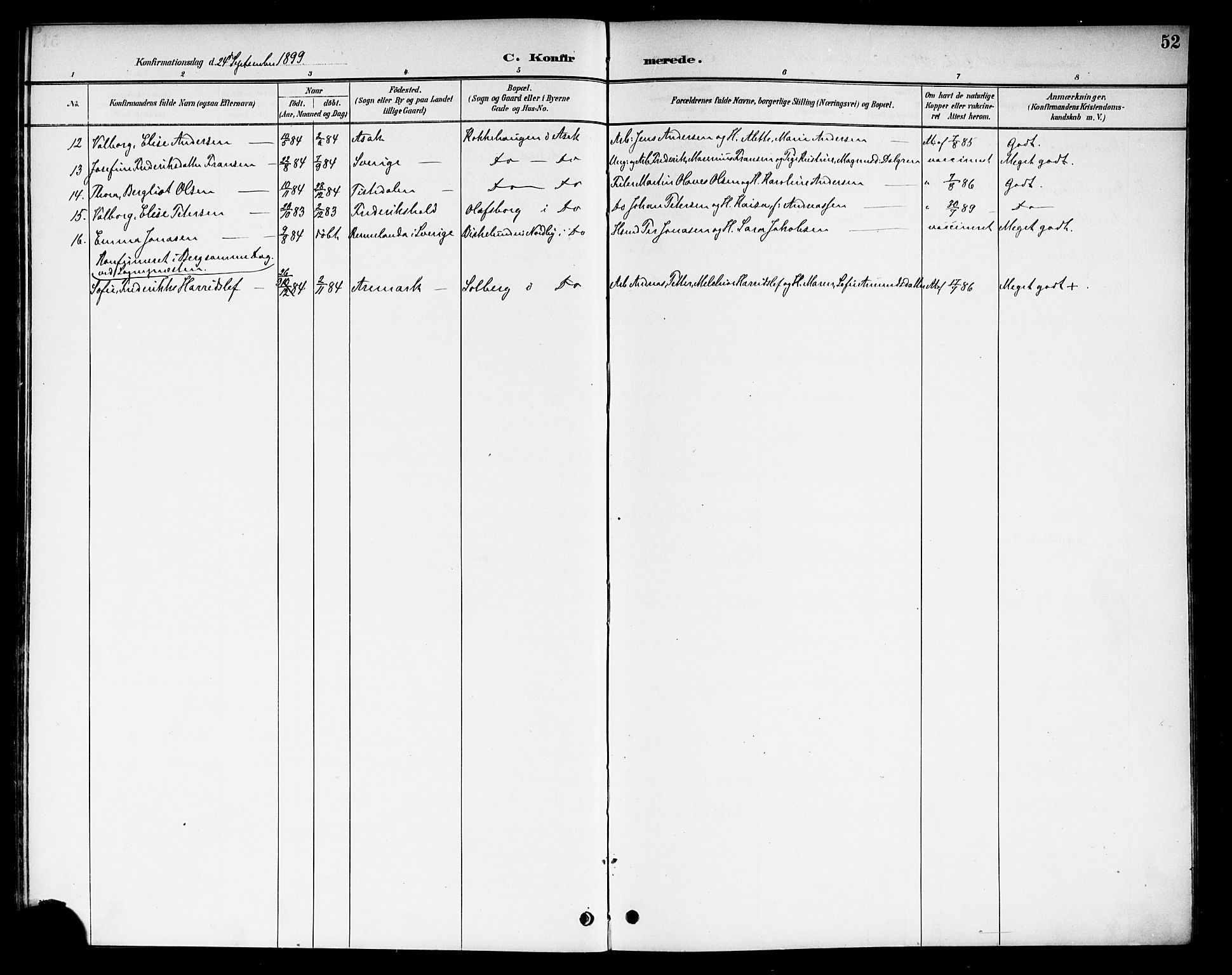 Berg prestekontor Kirkebøker, AV/SAO-A-10902/F/Fb/L0002: Parish register (official) no. II 2, 1888-1902, p. 52