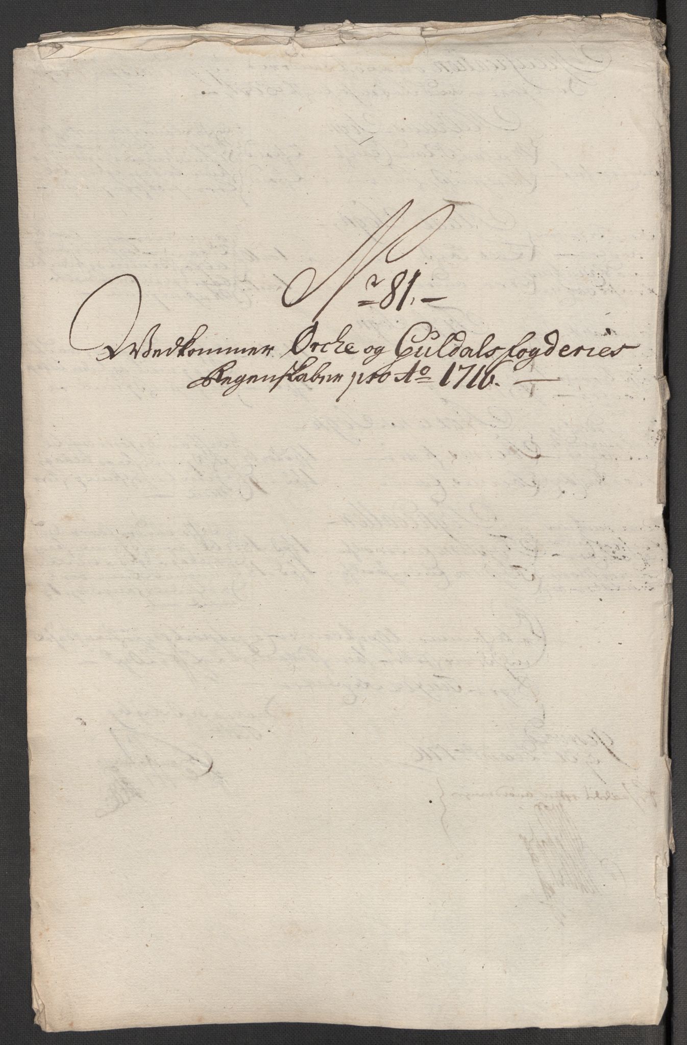Rentekammeret inntil 1814, Reviderte regnskaper, Fogderegnskap, RA/EA-4092/R60/L3968: Fogderegnskap Orkdal og Gauldal, 1716, p. 203