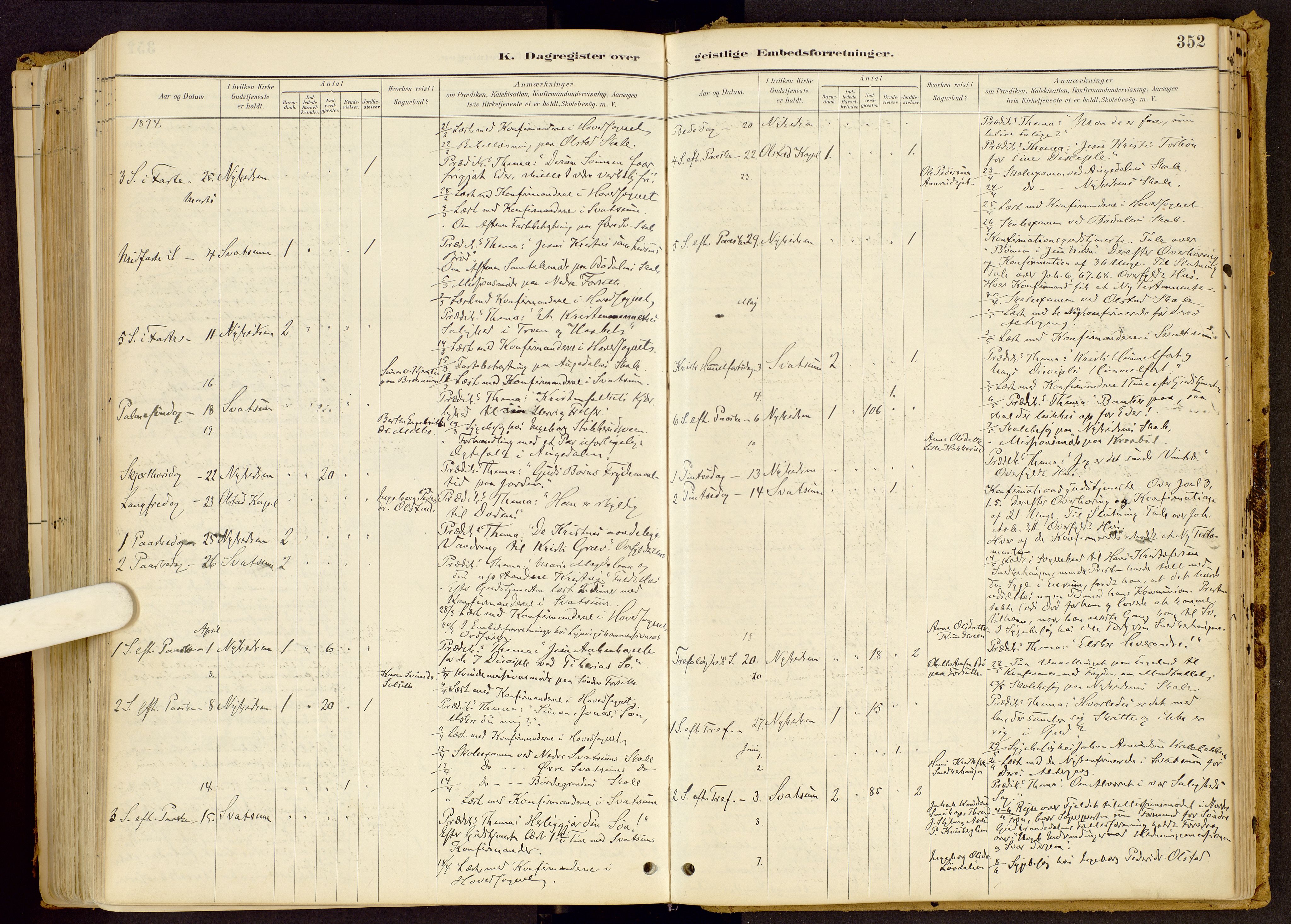 Vestre Gausdal prestekontor, AV/SAH-PREST-094/H/Ha/Haa/L0001: Parish register (official) no. 1, 1887-1914, p. 352