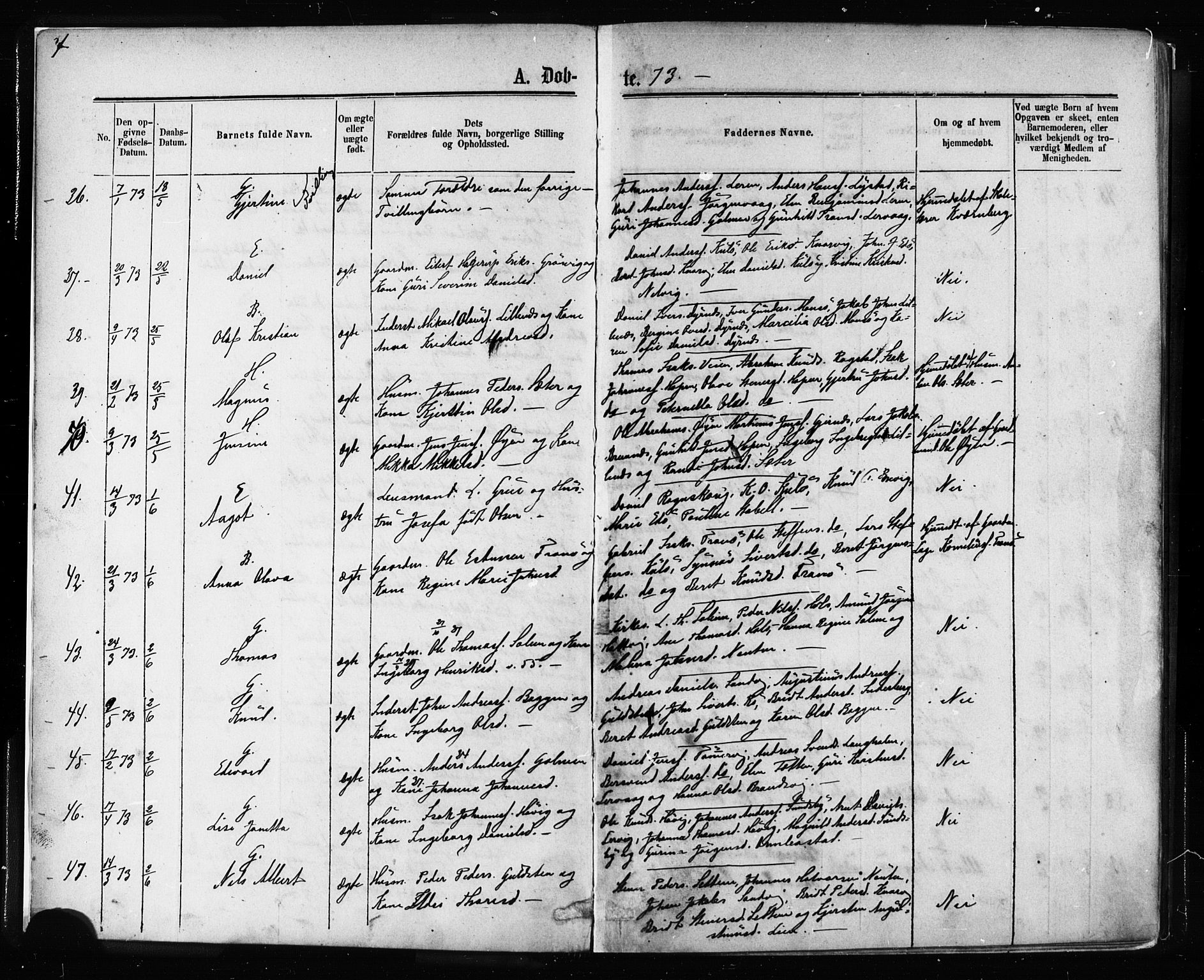 Ministerialprotokoller, klokkerbøker og fødselsregistre - Møre og Romsdal, SAT/A-1454/581/L0938: Parish register (official) no. 581A06, 1873-1879, p. 4