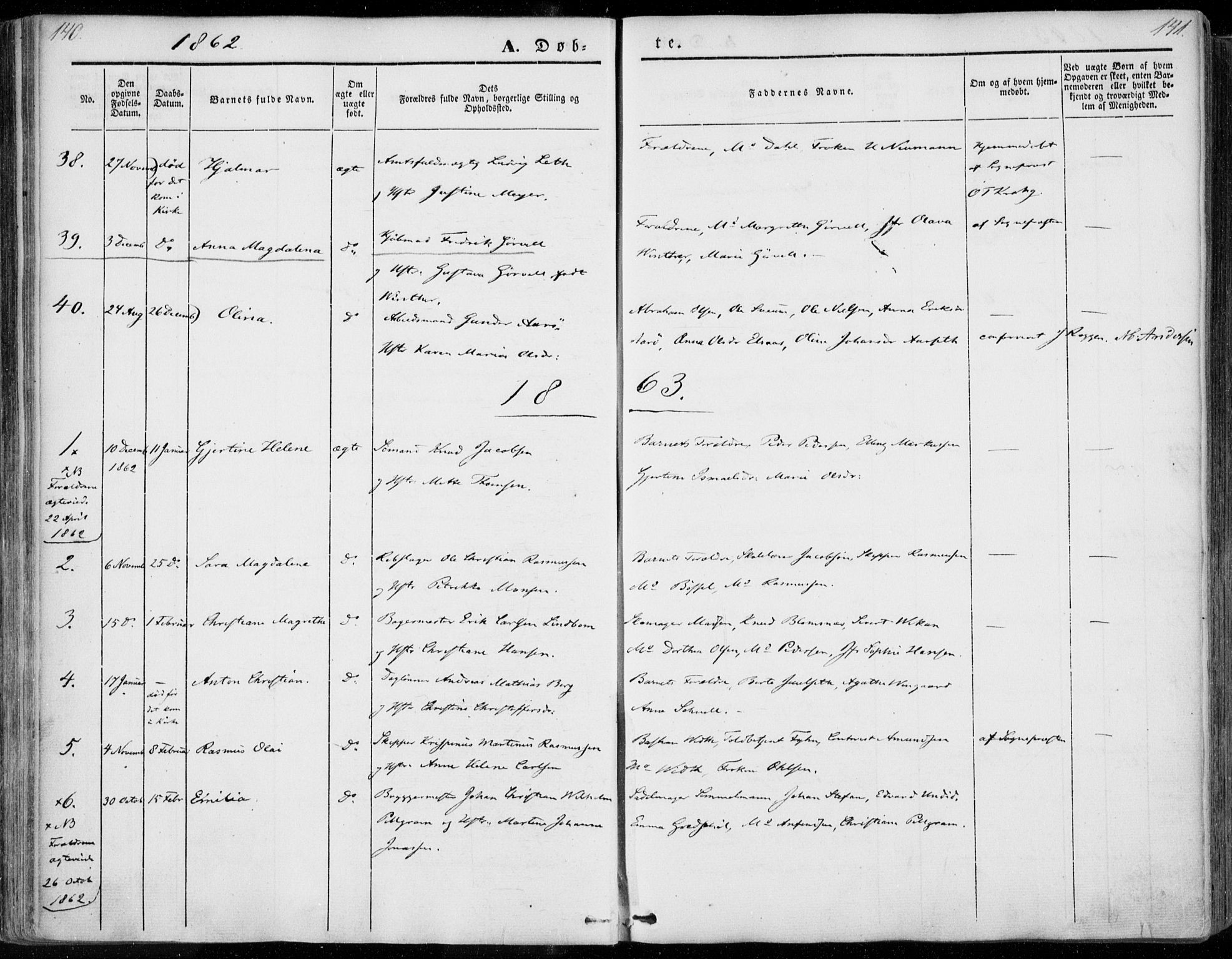 Ministerialprotokoller, klokkerbøker og fødselsregistre - Møre og Romsdal, SAT/A-1454/558/L0689: Parish register (official) no. 558A03, 1843-1872, p. 140-141