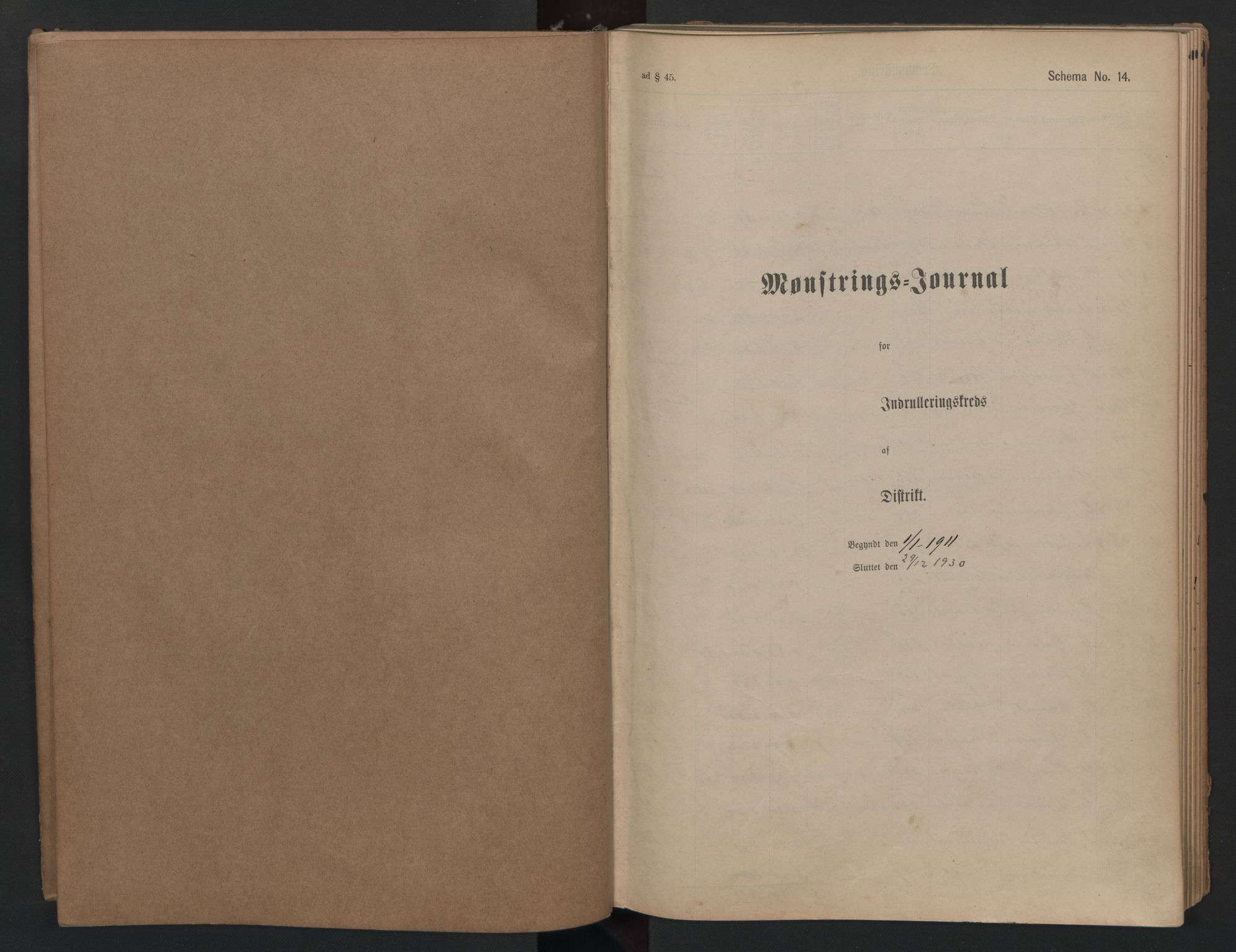 Kragerø innrulleringskontor, SAKO/A-830/H/Ha/L0003: Mønstringsjournal, 1911-1930