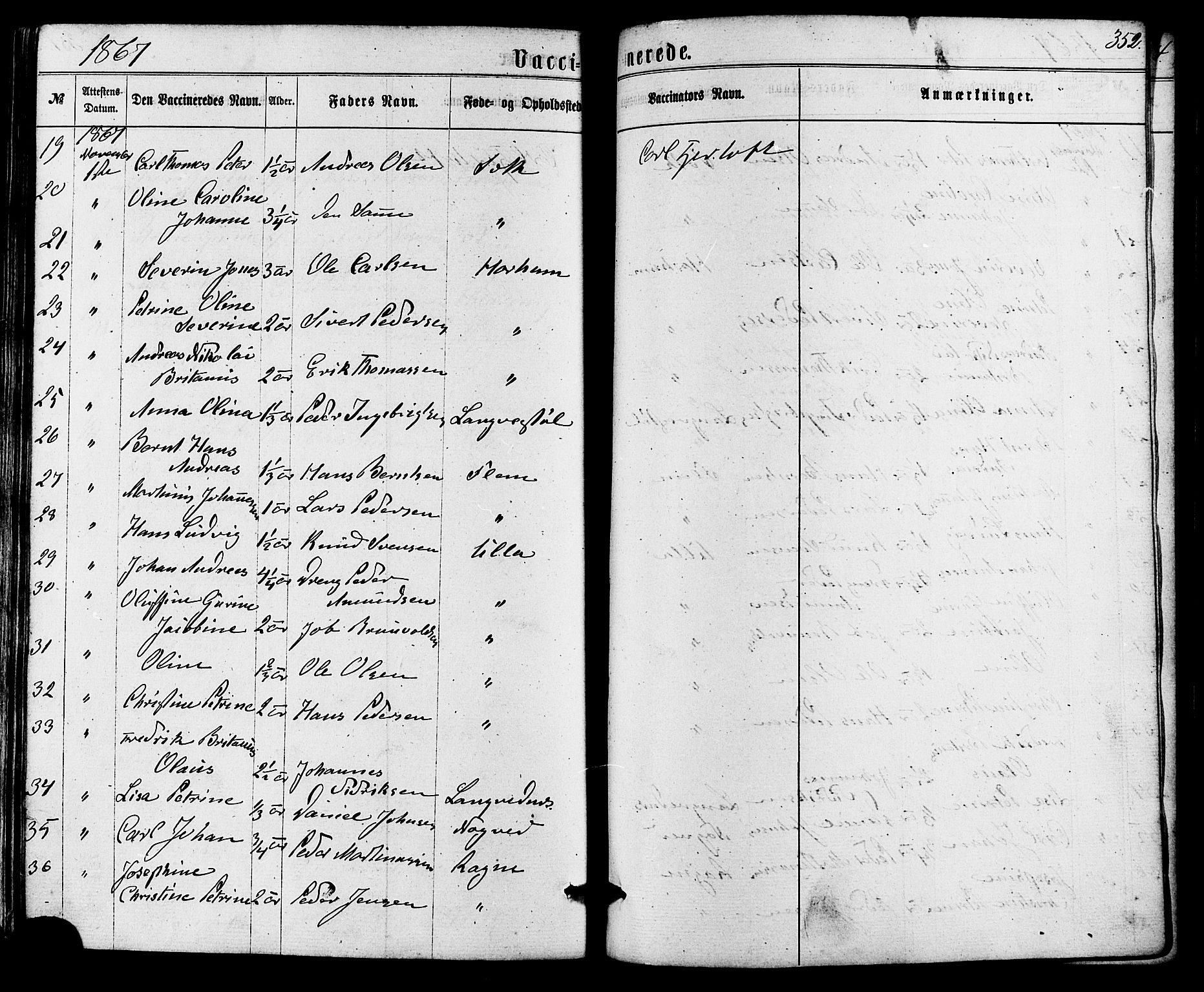 Ministerialprotokoller, klokkerbøker og fødselsregistre - Møre og Romsdal, AV/SAT-A-1454/536/L0498: Parish register (official) no. 536A07, 1862-1875, p. 352