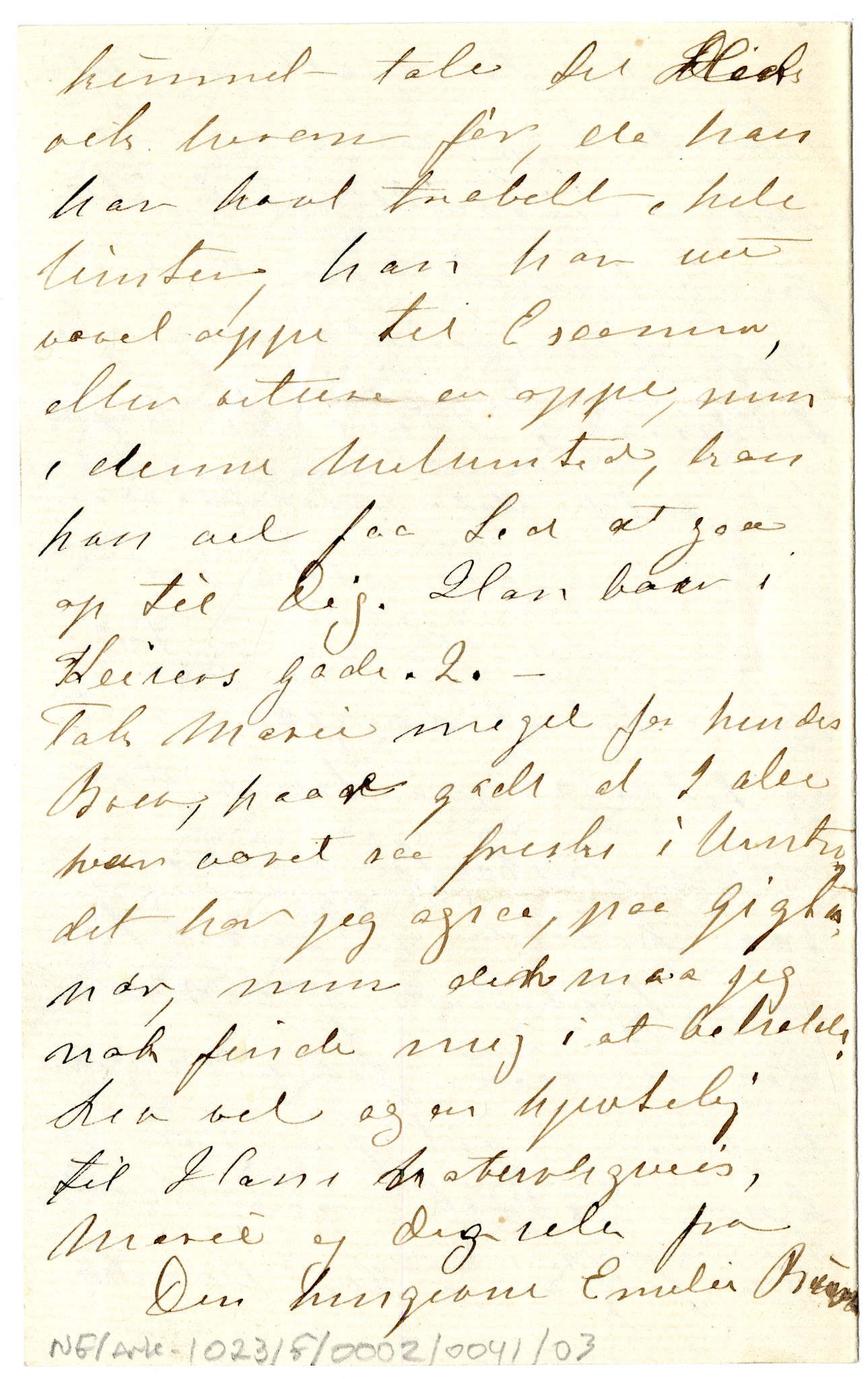 Diderik Maria Aalls brevsamling, NF/Ark-1023/F/L0002: D.M. Aalls brevsamling. B - C, 1799-1889, p. 216