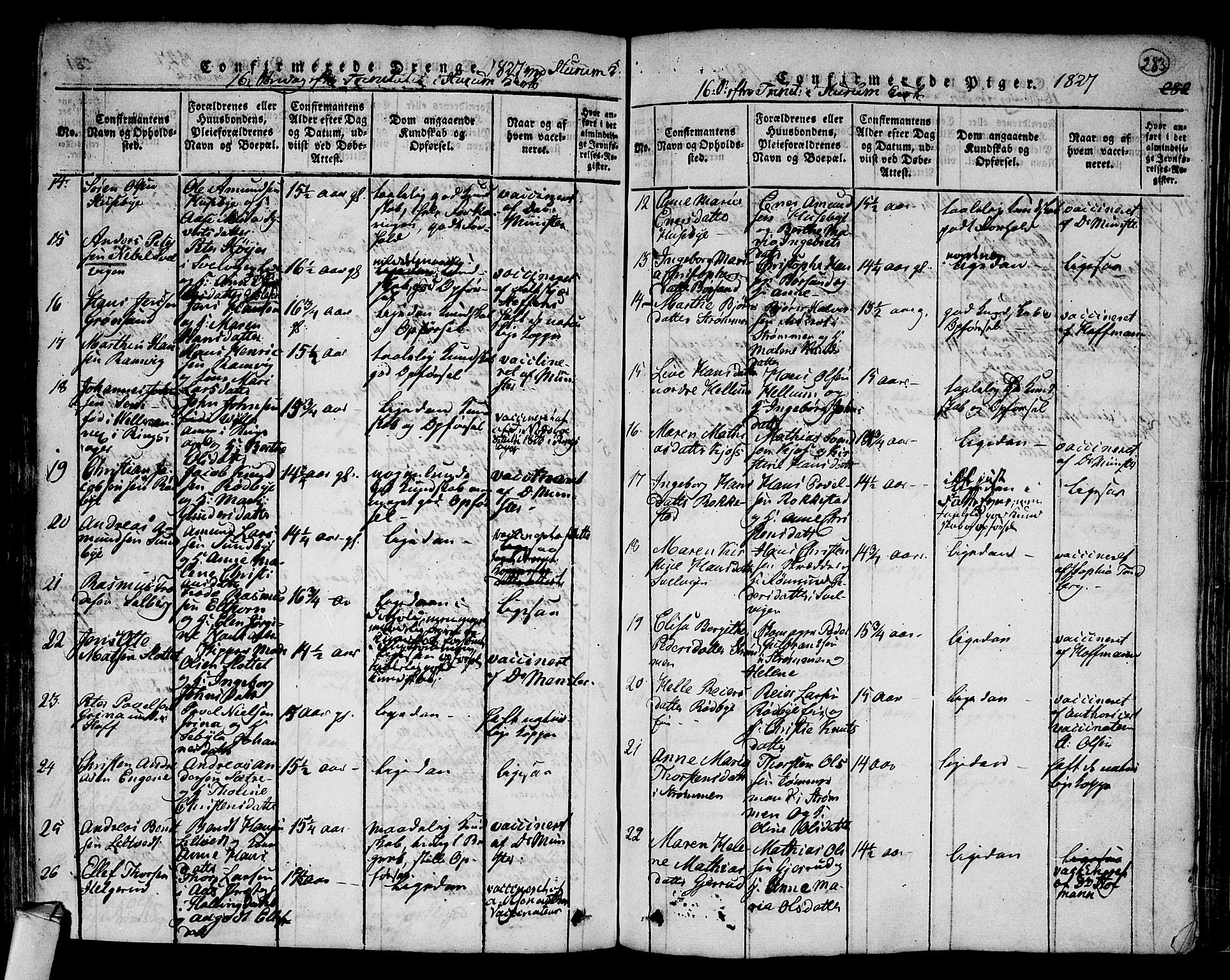 Hurum kirkebøker, AV/SAKO-A-229/F/Fa/L0009: Parish register (official) no. 9, 1816-1826, p. 283