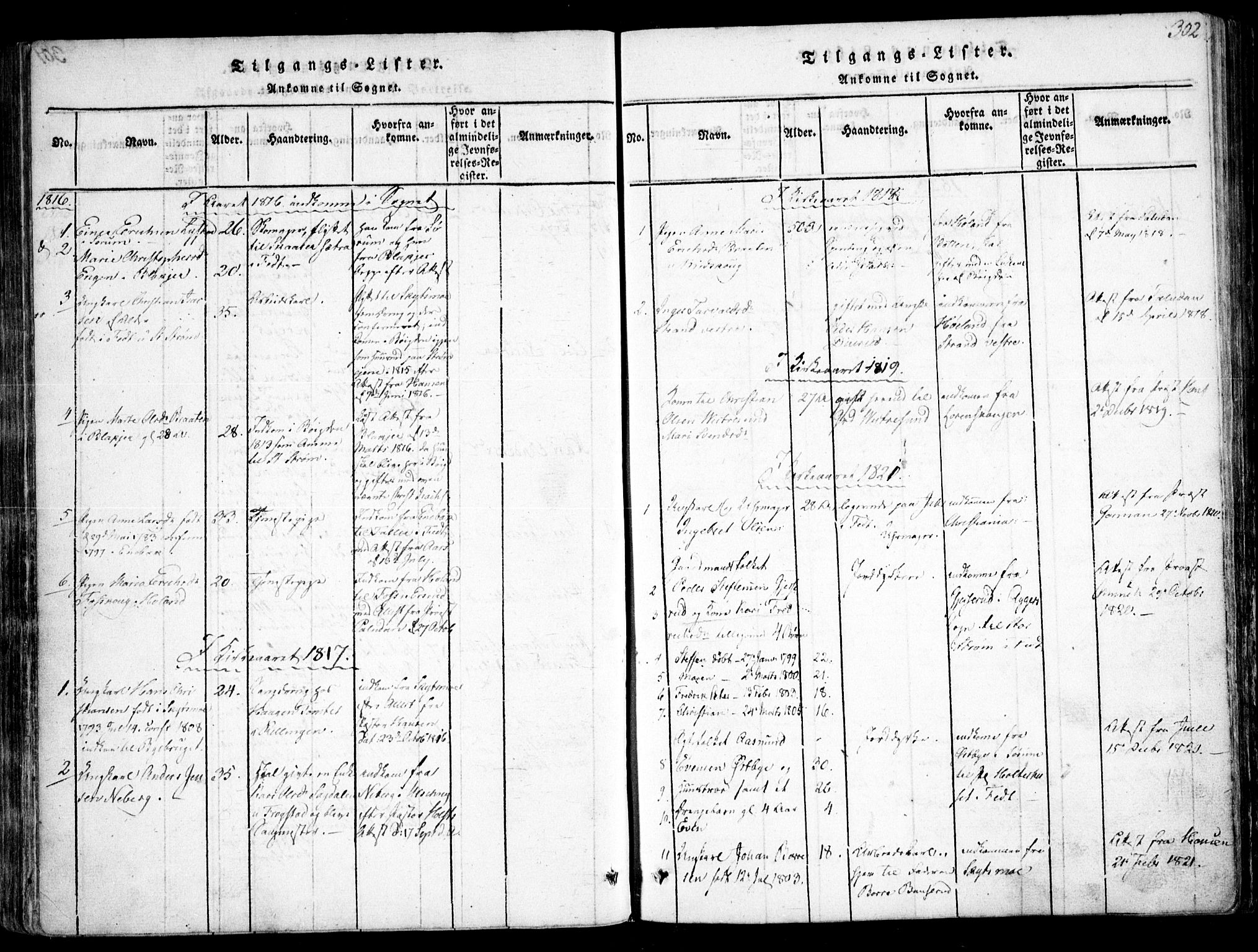 Fet prestekontor Kirkebøker, AV/SAO-A-10370a/F/Fa/L0008: Parish register (official) no. I 8, 1815-1842, p. 302