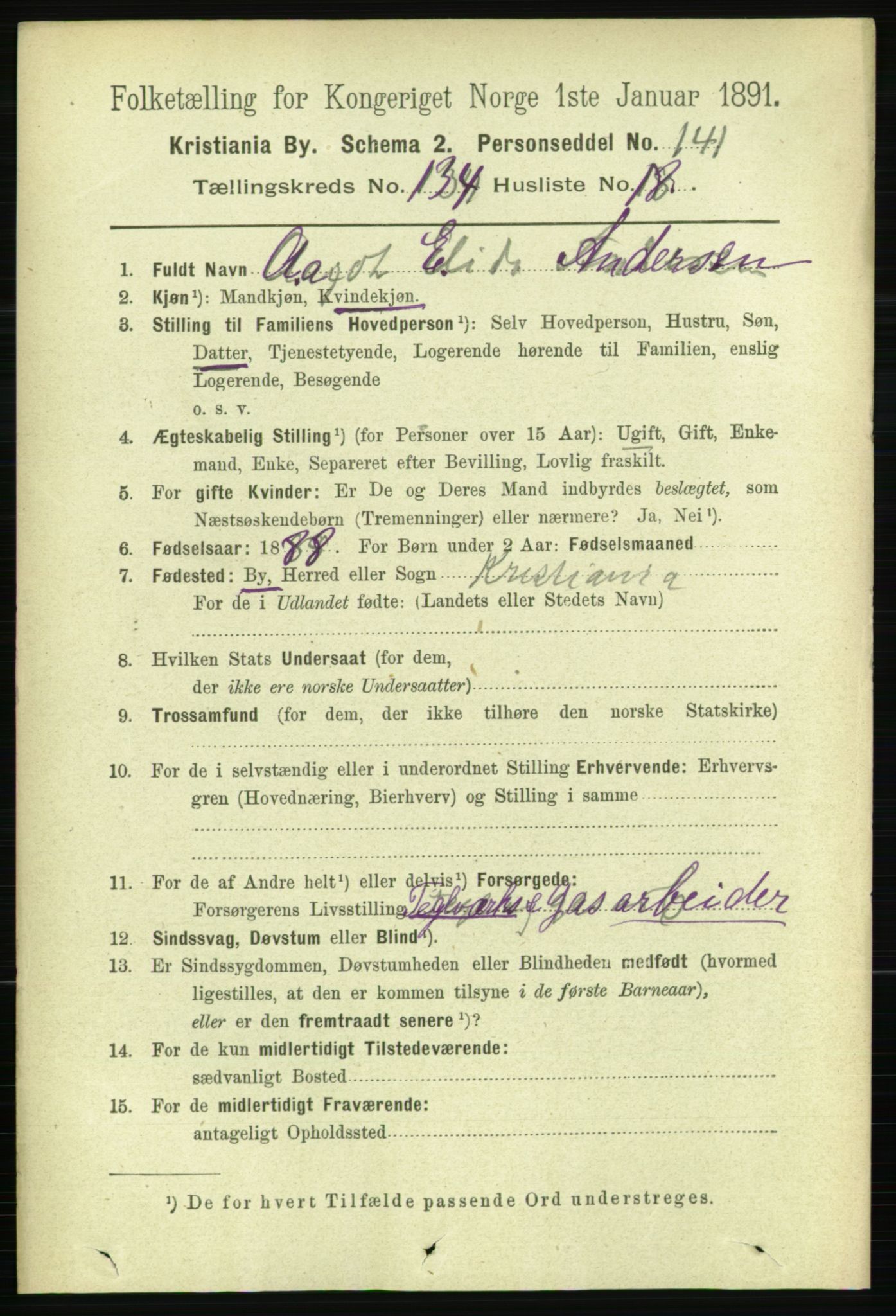RA, 1891 census for 0301 Kristiania, 1891, p. 73900