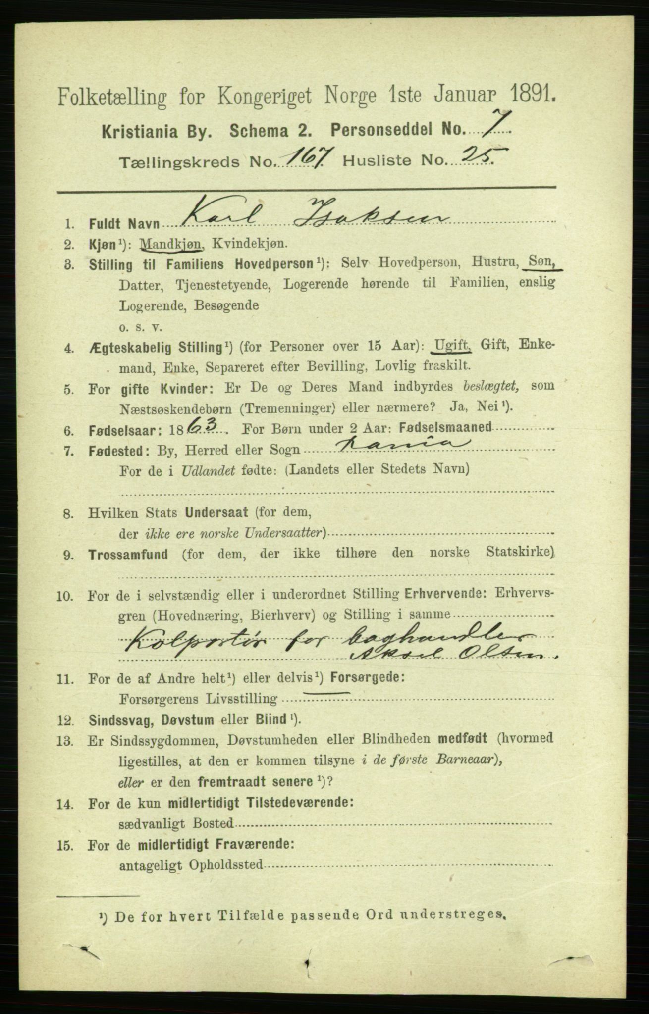 RA, 1891 census for 0301 Kristiania, 1891, p. 97878