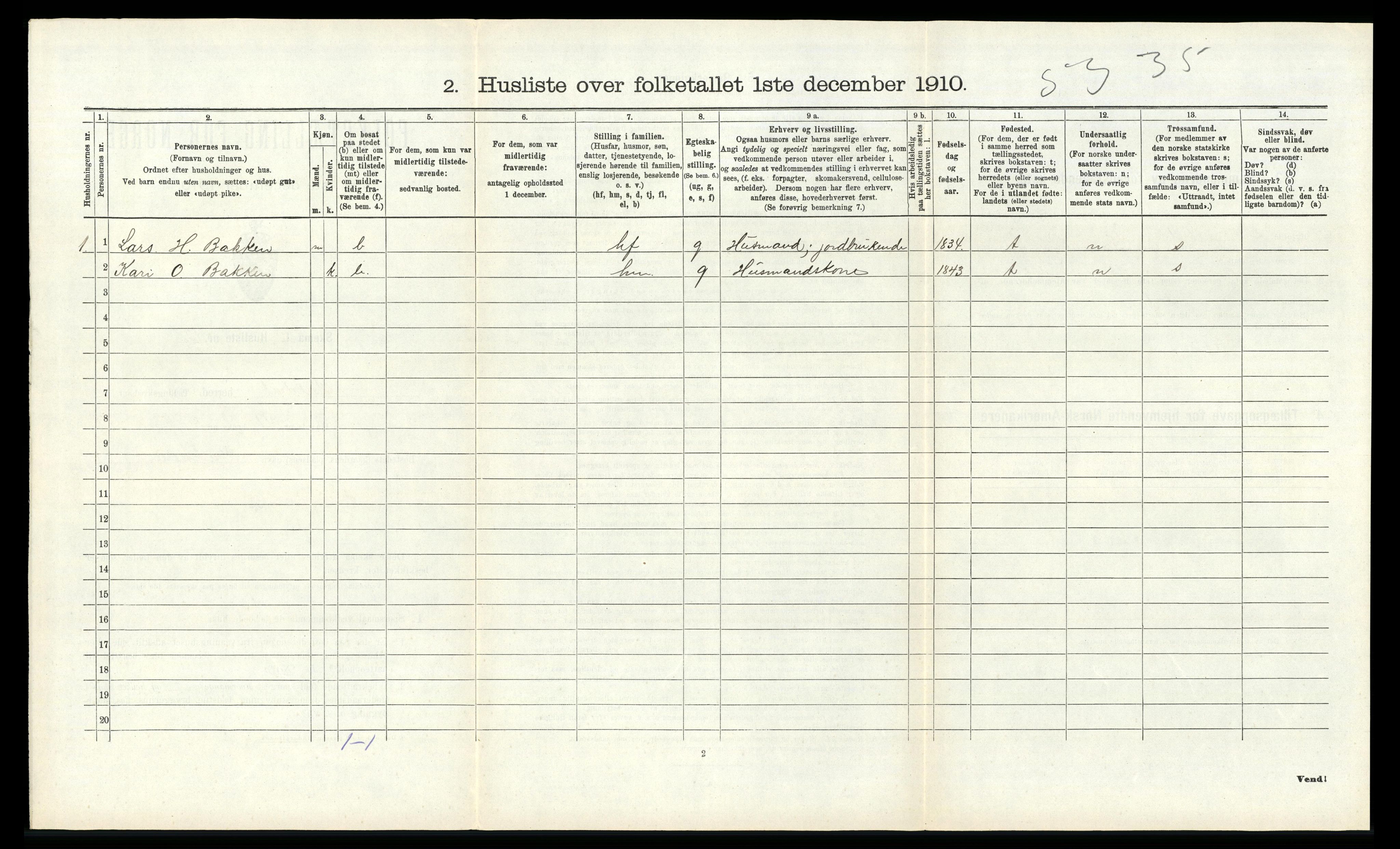 RA, 1910 census for Suldal, 1910, p. 420