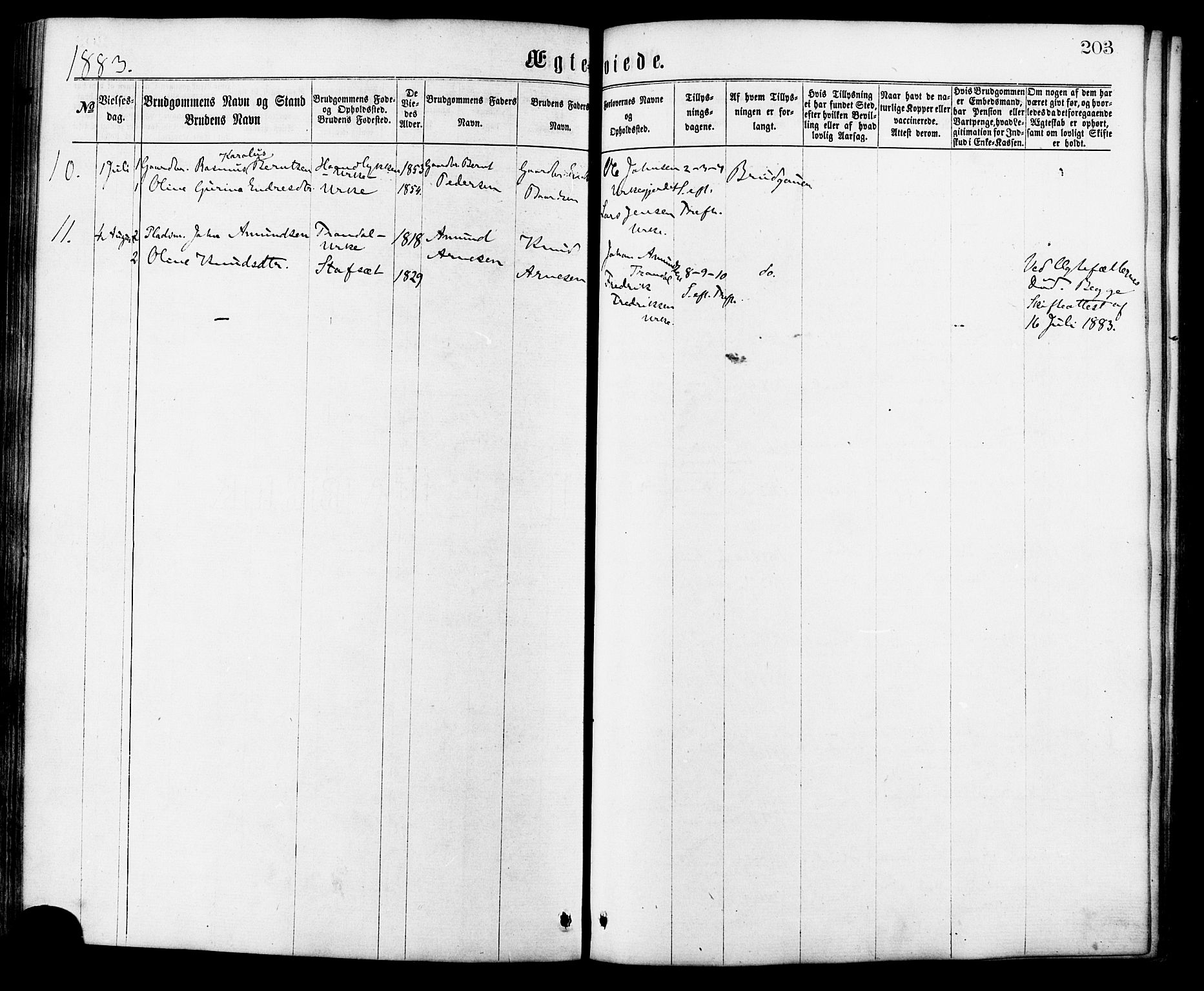 Ministerialprotokoller, klokkerbøker og fødselsregistre - Møre og Romsdal, AV/SAT-A-1454/515/L0210: Parish register (official) no. 515A06, 1868-1885, p. 203