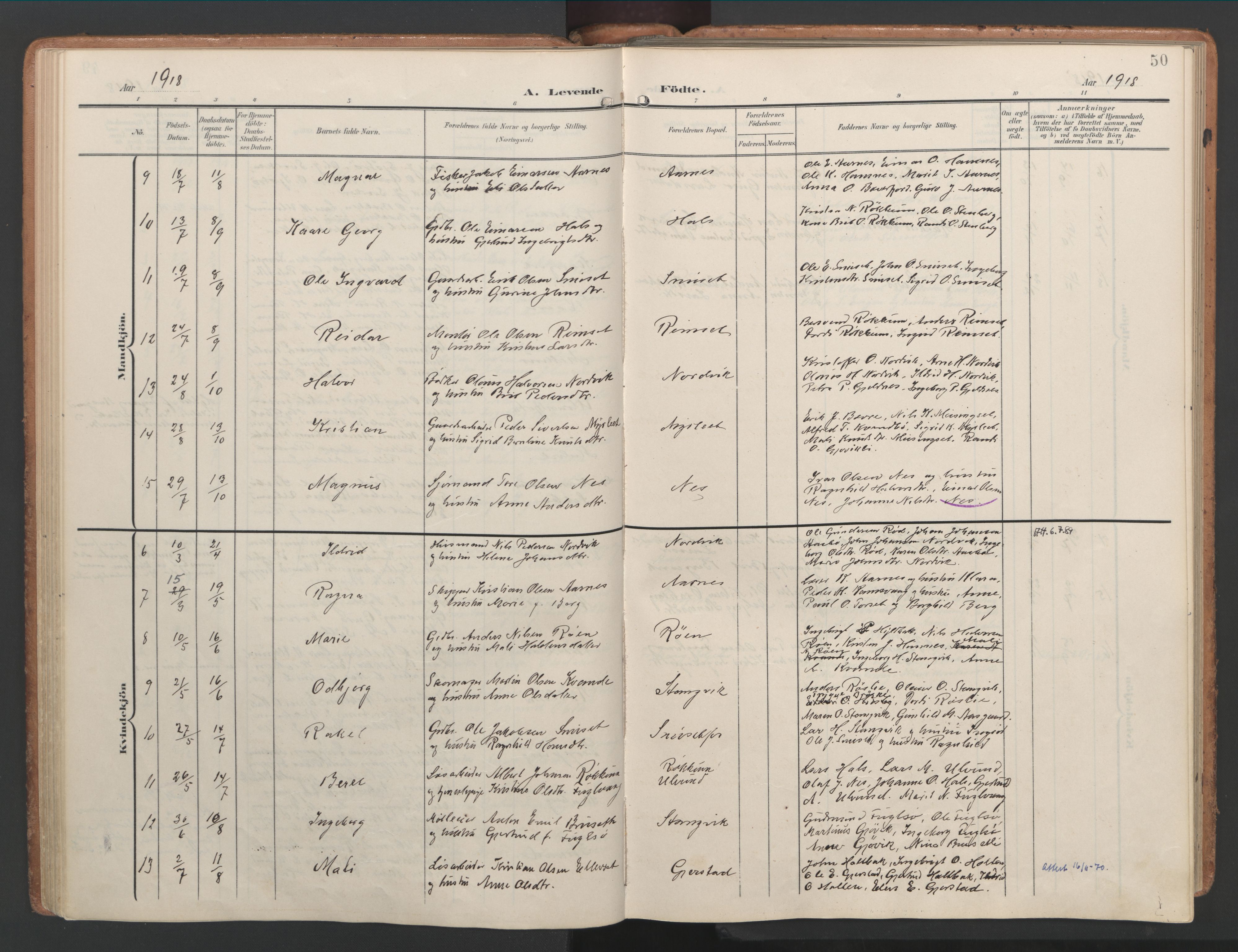 Ministerialprotokoller, klokkerbøker og fødselsregistre - Møre og Romsdal, AV/SAT-A-1454/592/L1030: Parish register (official) no. 592A08, 1901-1925, p. 50